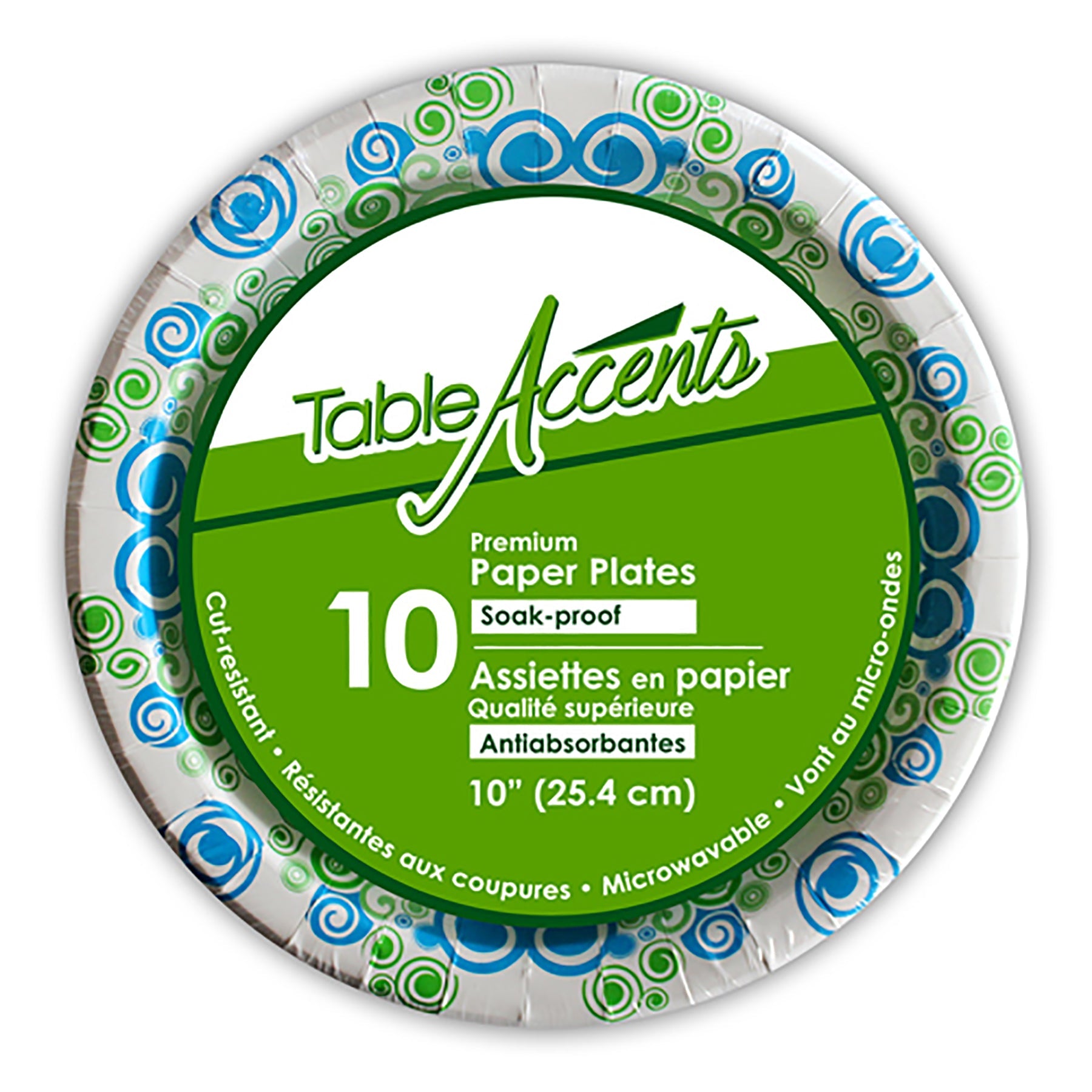 Table Accents 10 Printed Paper Plates 10in