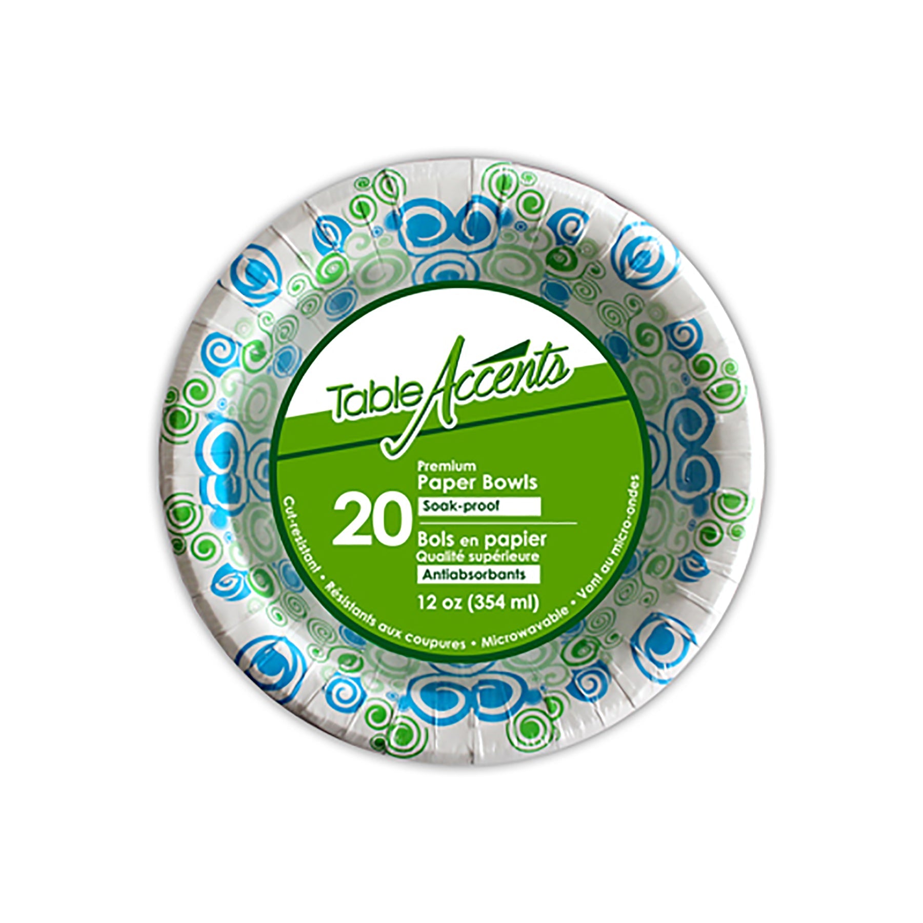 Table Accents 20 Printed Paper Bowls 12oz