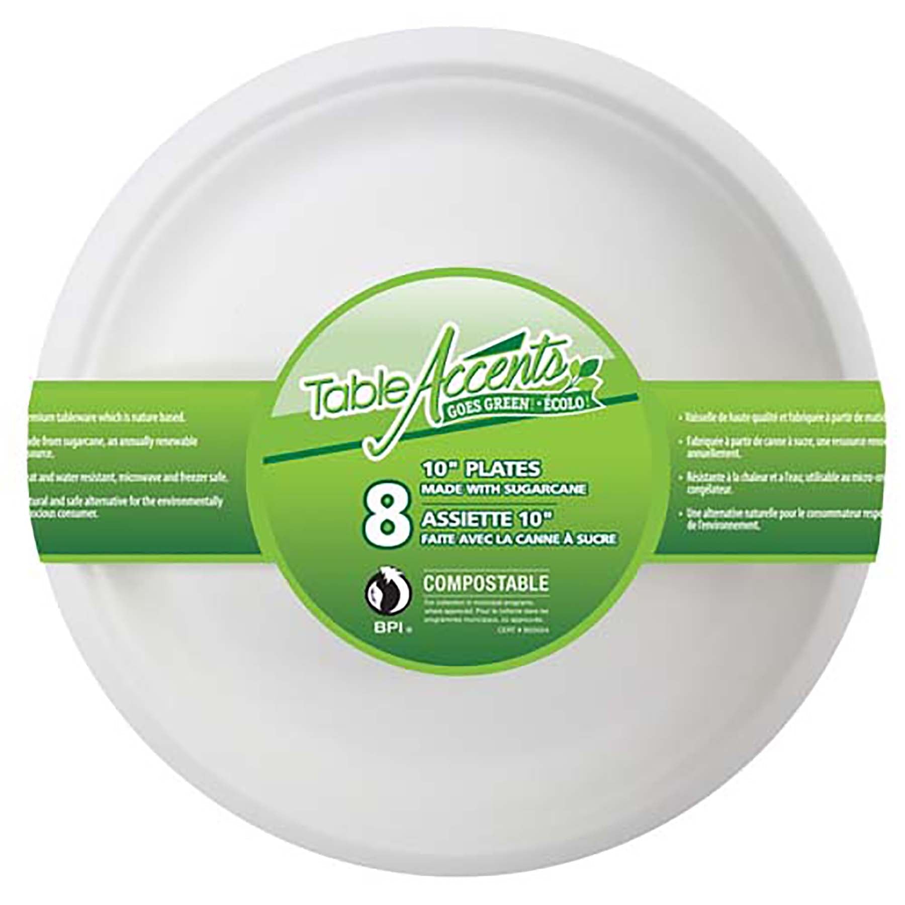 Table Accents 8 Plates Compostable 10in