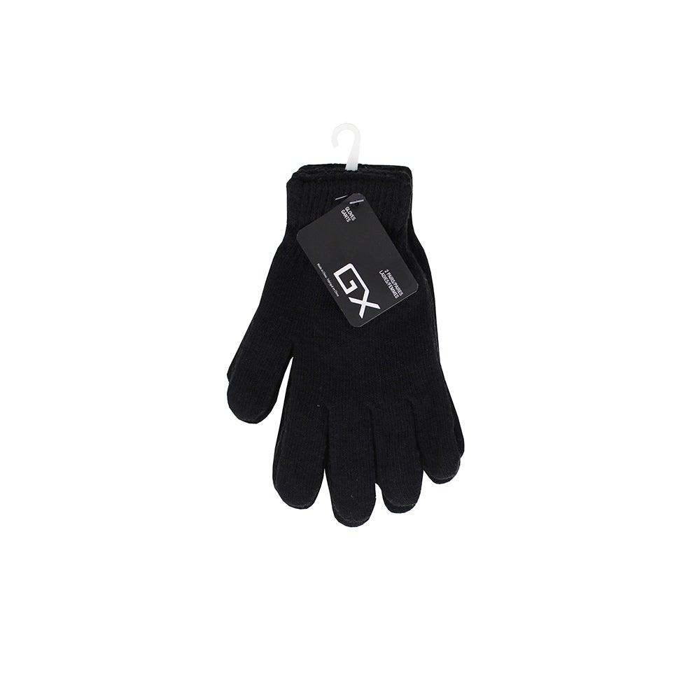 Gx - Ladies Knit Gloves Black - Packs of 2 - Dollar Max Depot