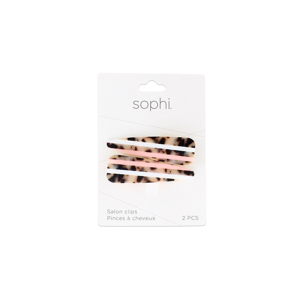 Sophi - Tortoise Shell With Striped Salon Clips