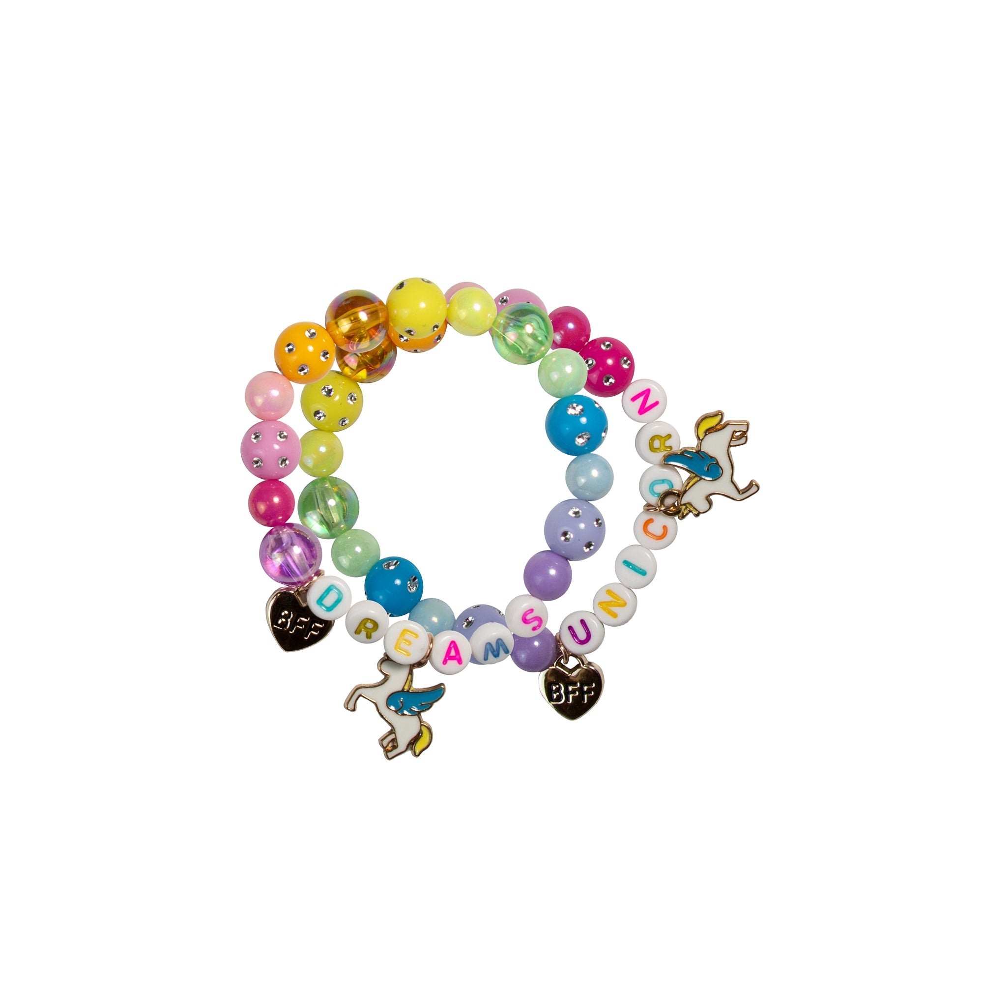 Kid's Jewelry Set of 2 Dreams Unicorn BFF Bracelets 3.5x2.7x0.4in