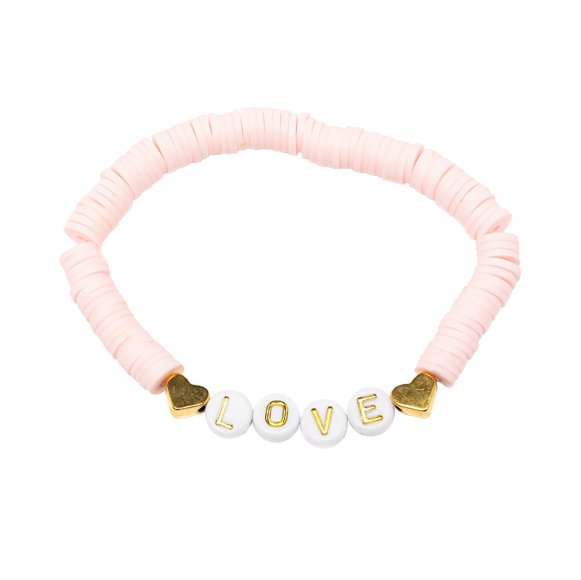 Kid's Jewelry Set of 4 Pink Love Bracelets 3.1x2.1x0.4in