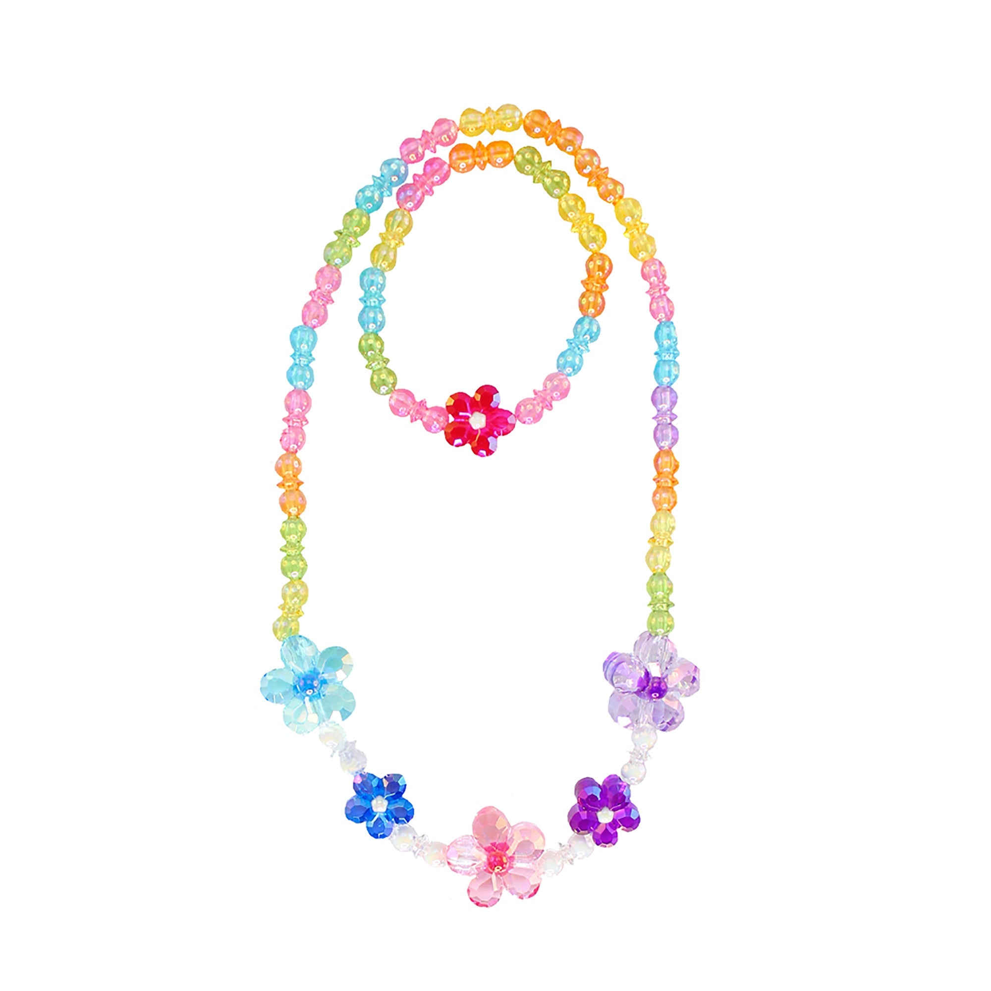 Kid's Jewelry Blooming Beads Necklace and Bracelet Set