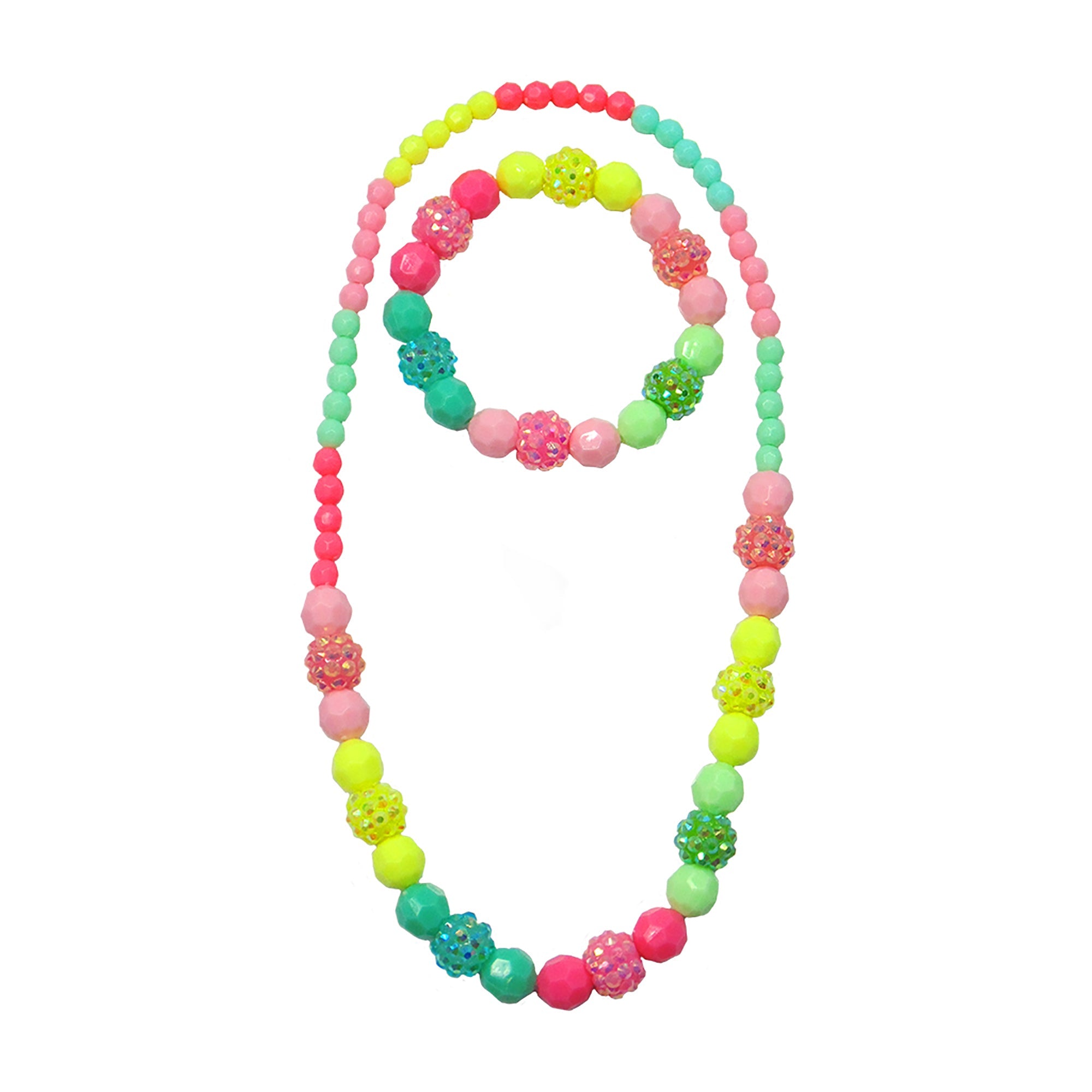 Kid's Jewelry Vividly Vibrant Necklace and Bracelet Set