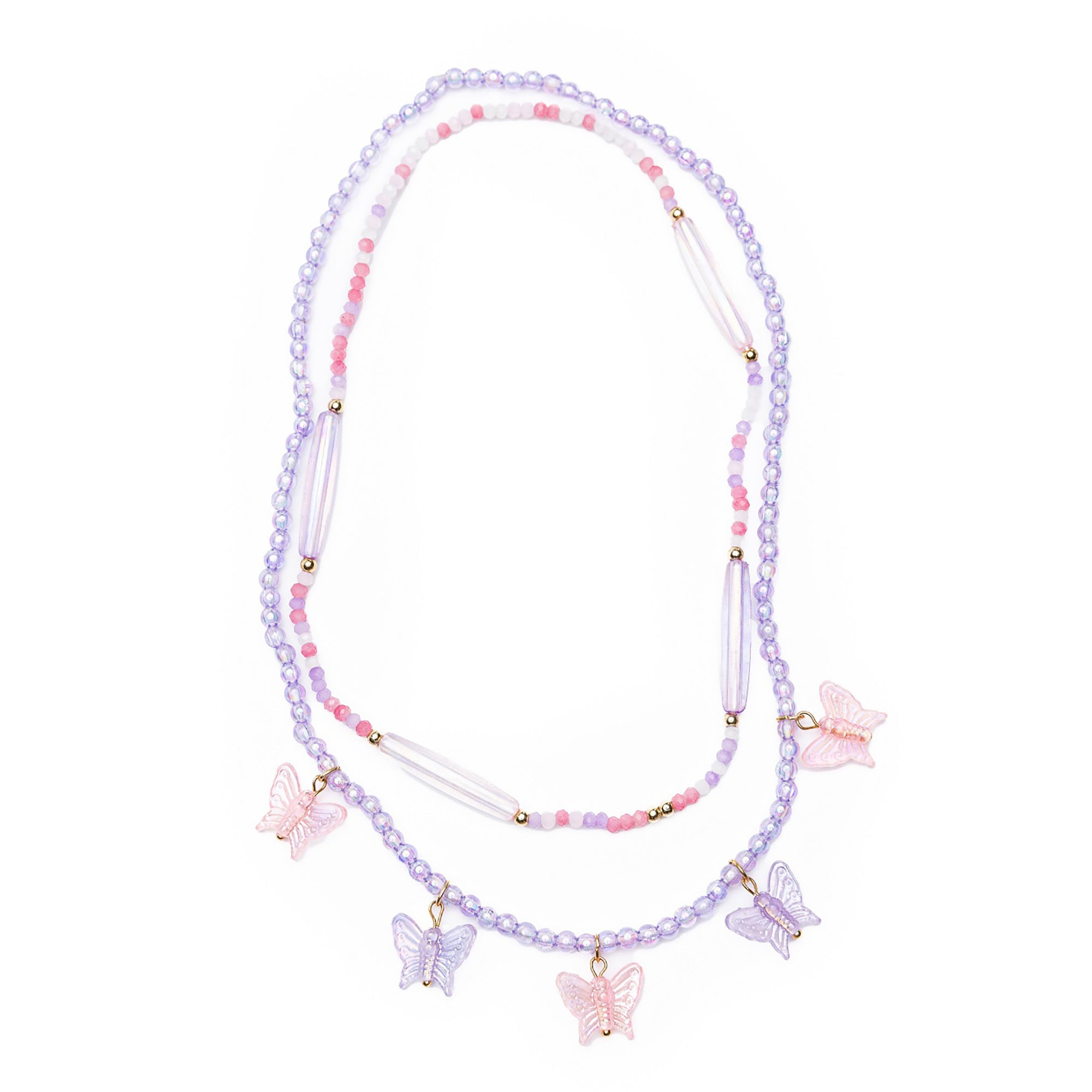 Kid's Jewelry 2pcs Butterfly Beauty Beaded Necklace 