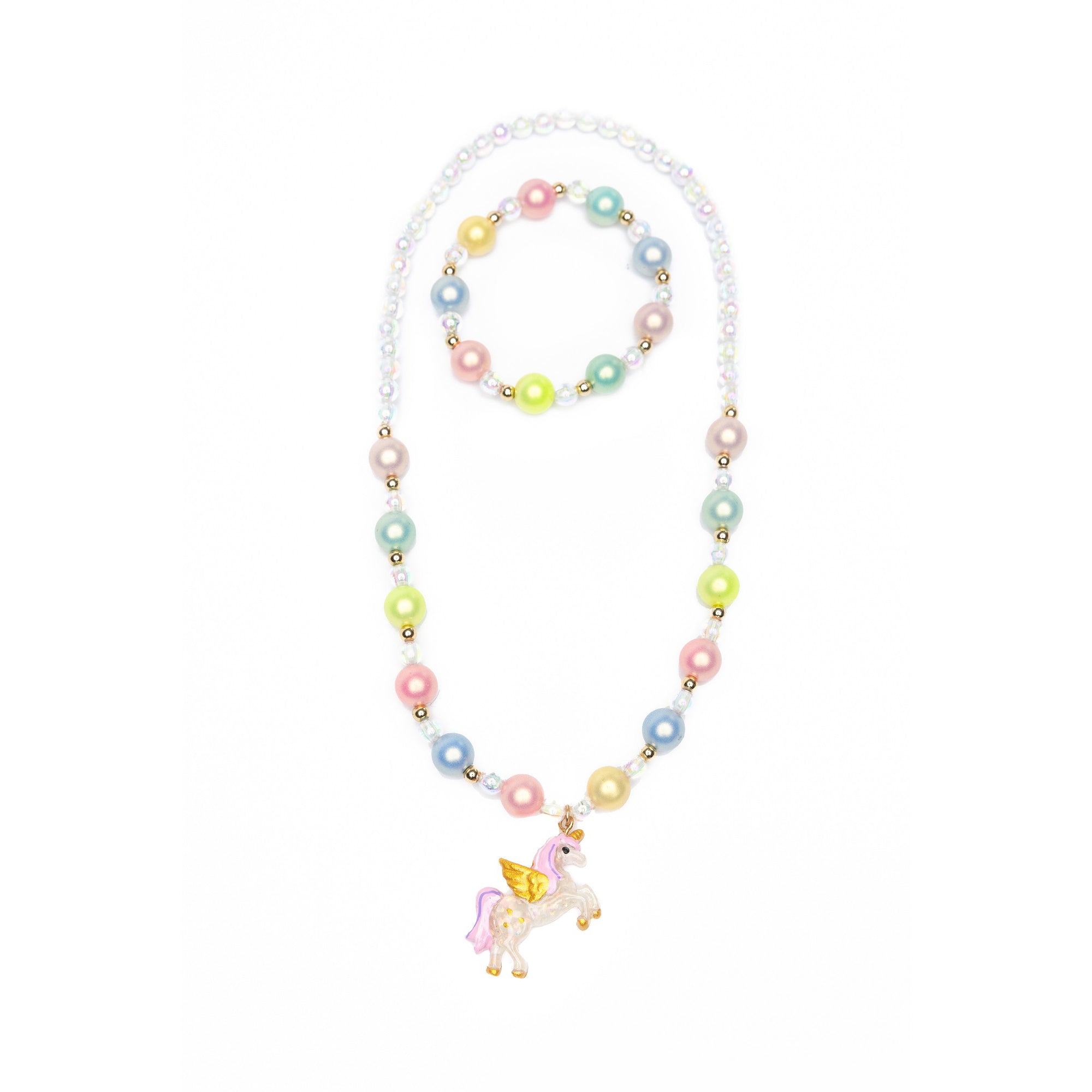 Kid's Jewelry Happy-Go-Unicorn Necklace and Bracelet Set