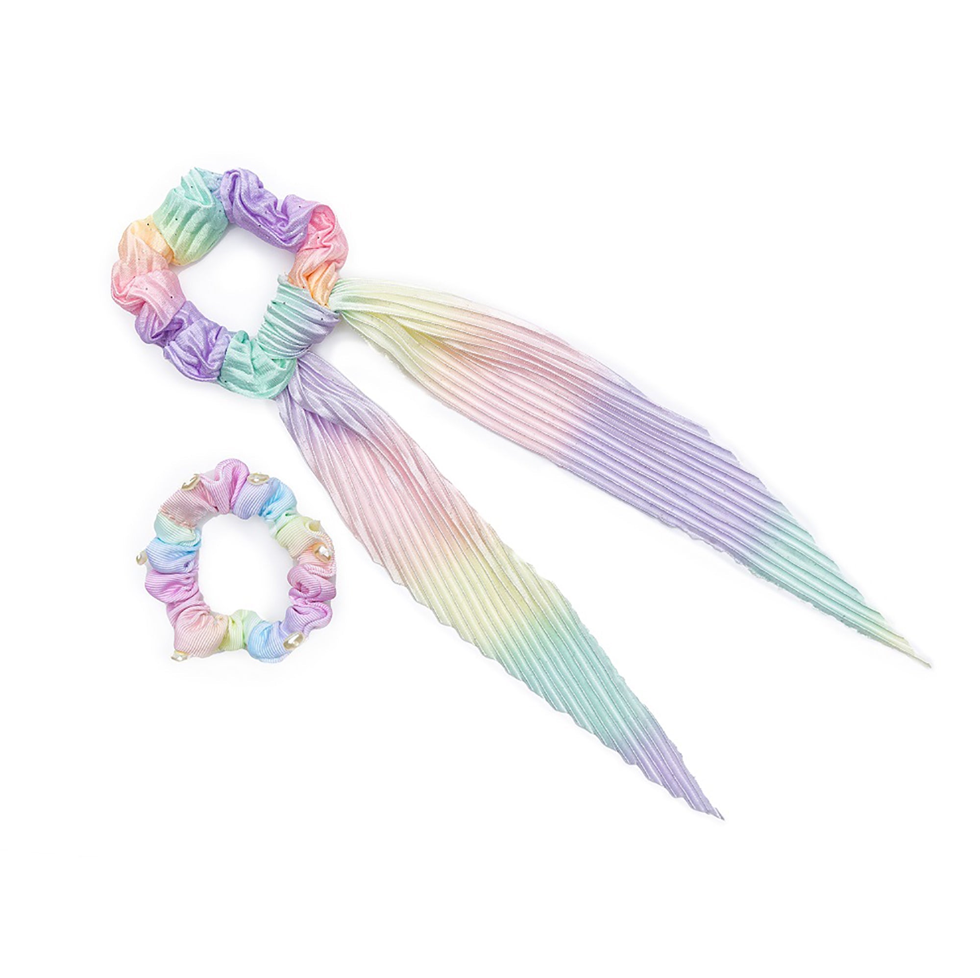 Hair Accessory Pastel Rainbow Scrunchie 