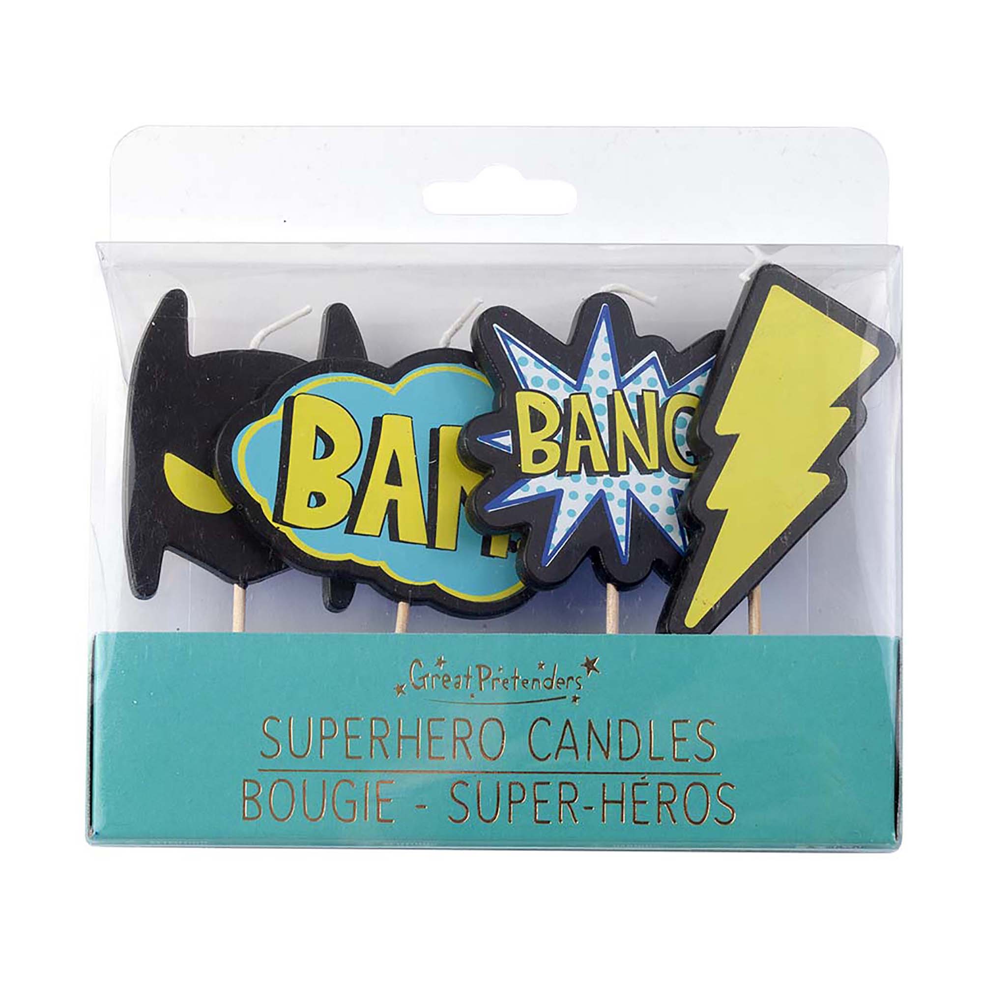 Superhero 4pcs Pick Candles 