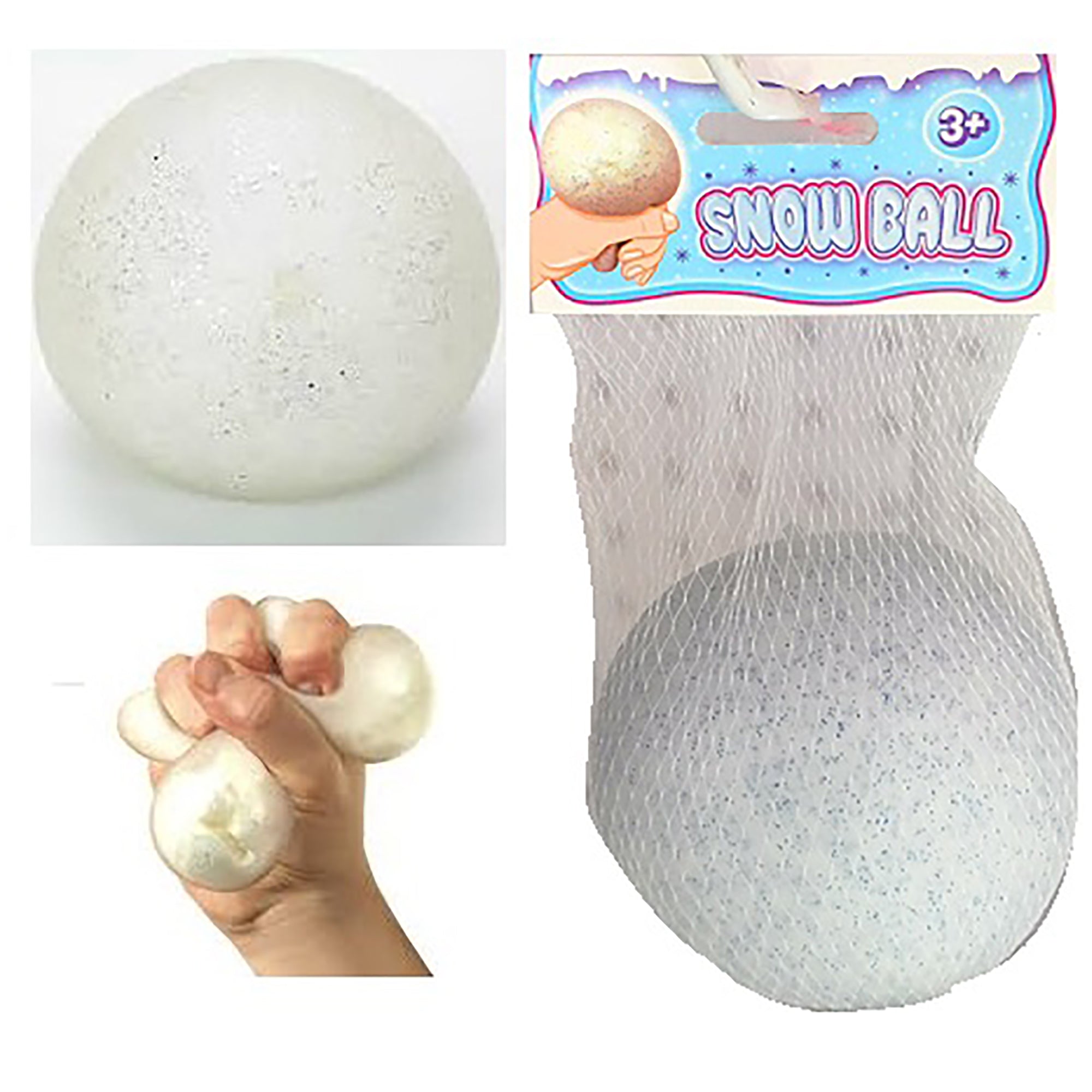 Squishable Snow Ball 4in dia.  3+