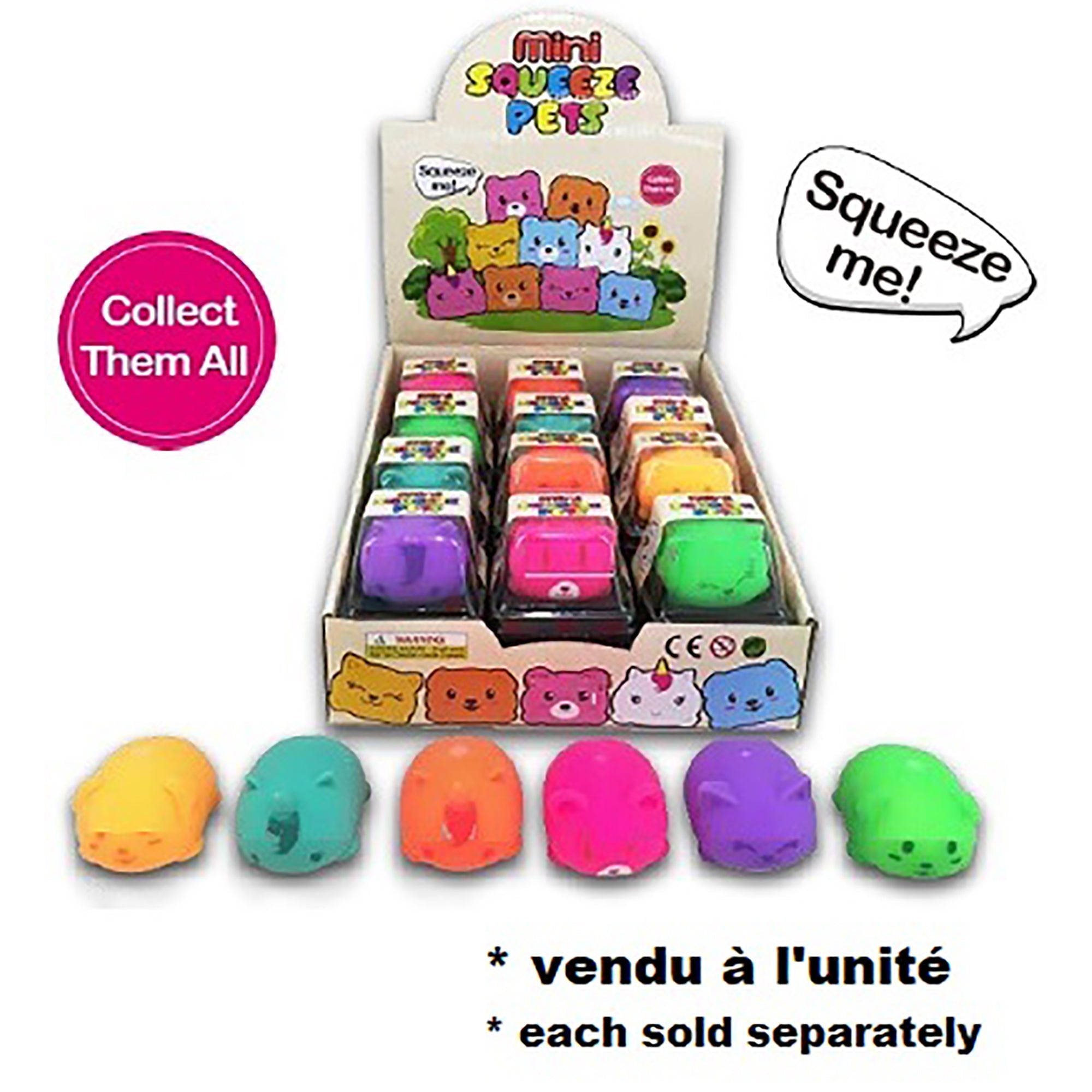 Squeeze Me Pets Neon 2in  4+