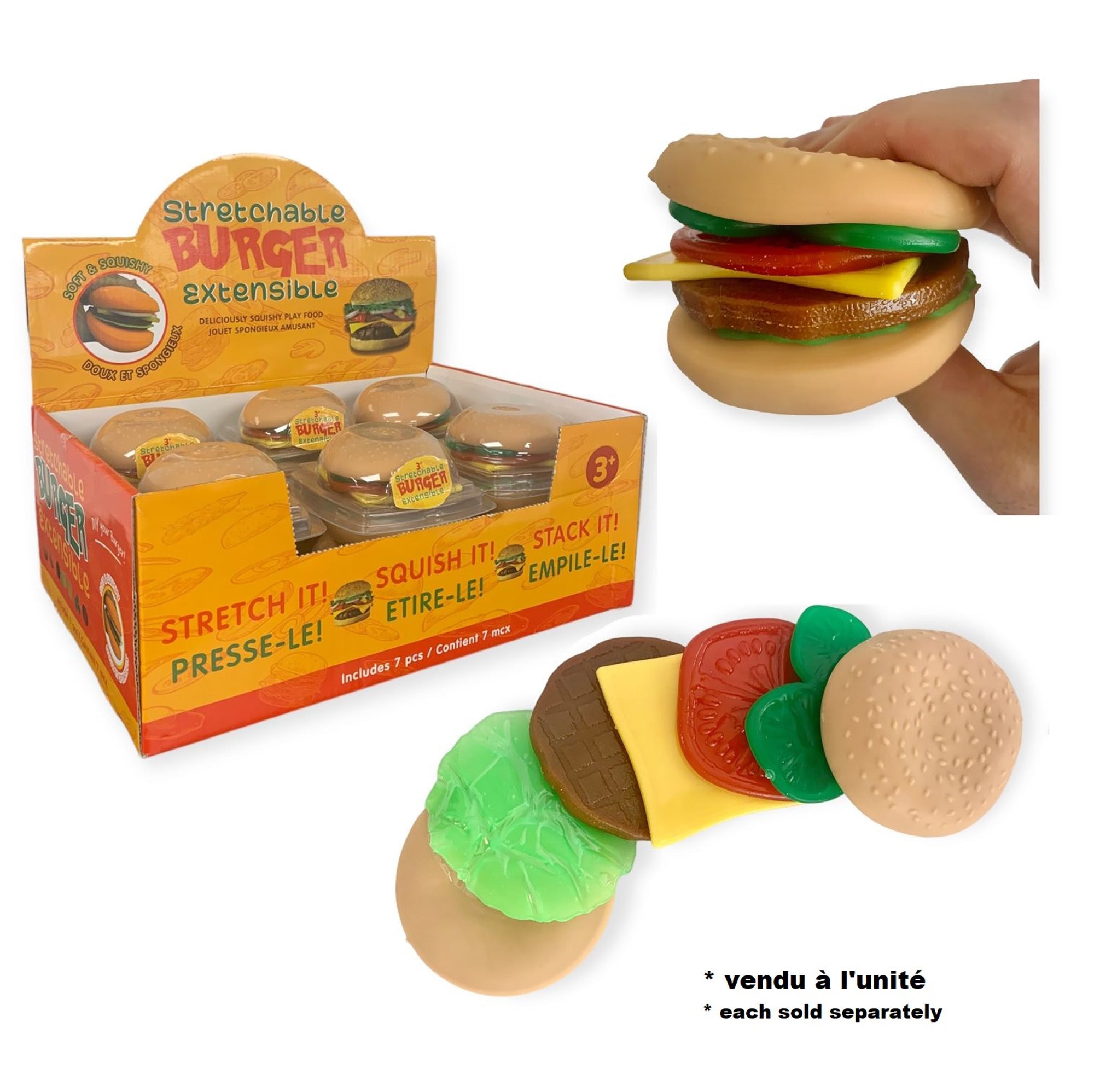 Stretchable Burger 3in  3+