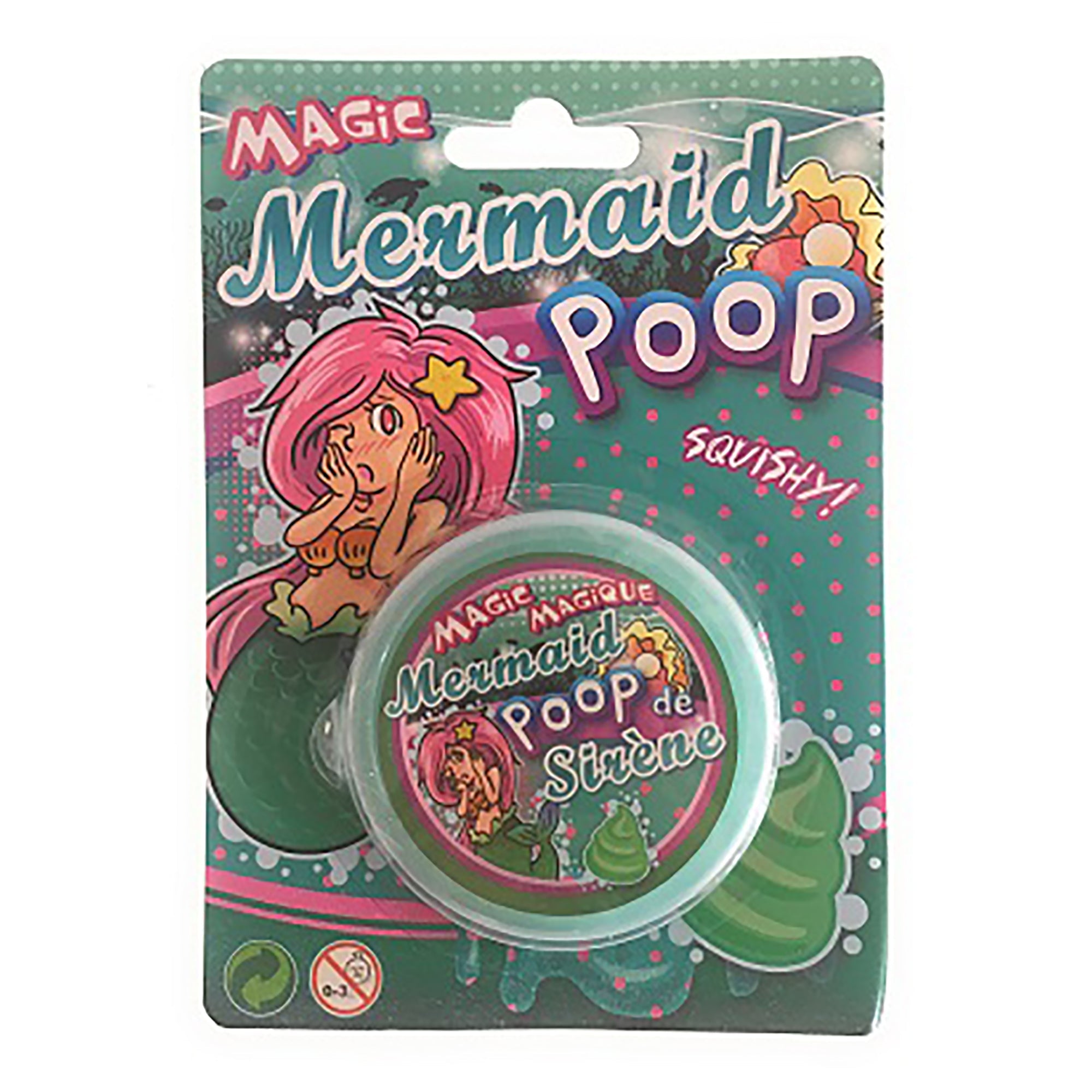 Squishy Mermaid Poop 2.5x0.75in Jar   3+
