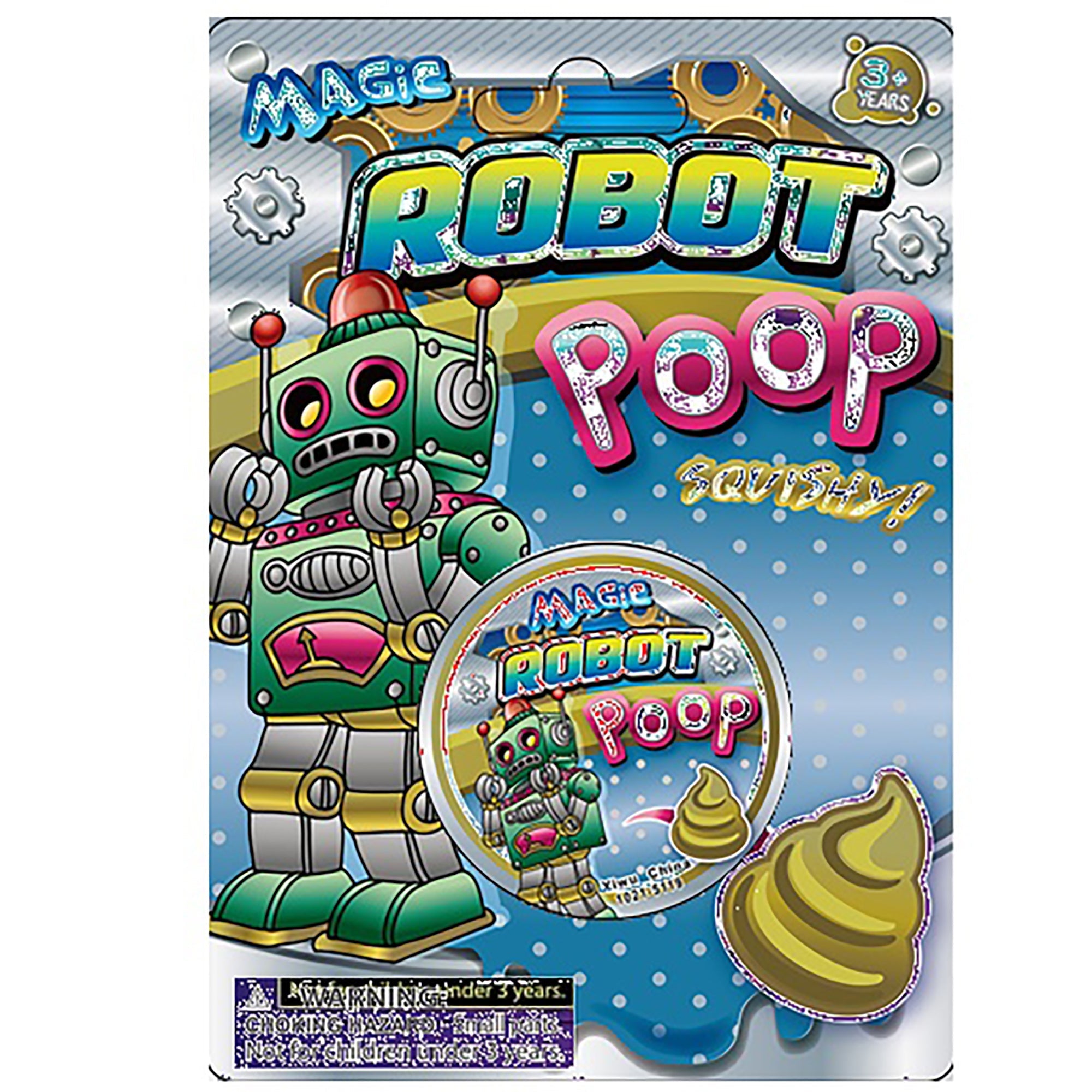 Squishy Robot Poop 2.5x0.75in Jar   3+