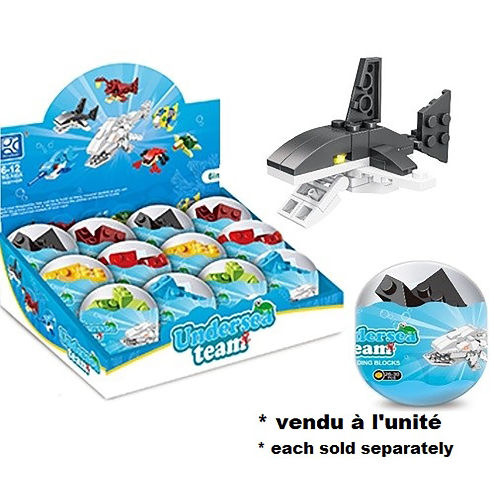 26-30pcs Undersea Team 6in1 Building Blocks 2.5in Capsule   6+