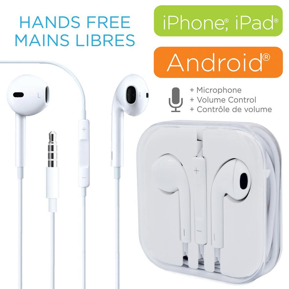 Wireless Handsfree Eardbuds Headphones with Volume Controller  Mic and Clip - for Smart Phones - Dollar Max Depot