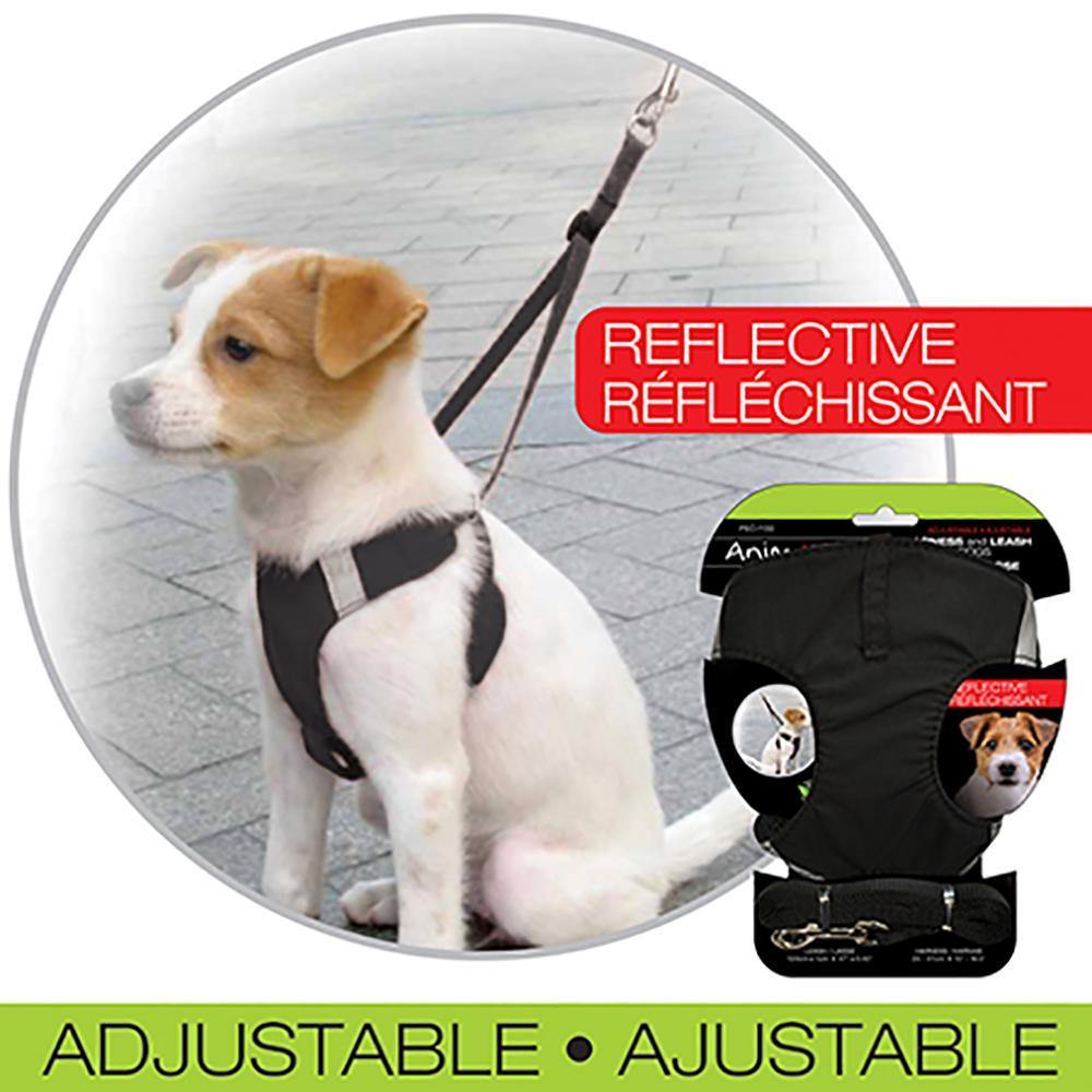 Adjustable Reflective Dog Harness Black - Dollar Max Depot