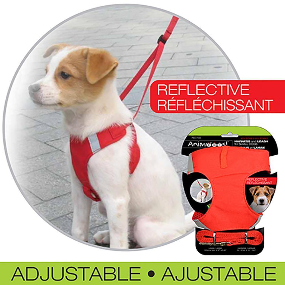 Adjustable Reflective Dog Harness Red - Dollar Max Depot