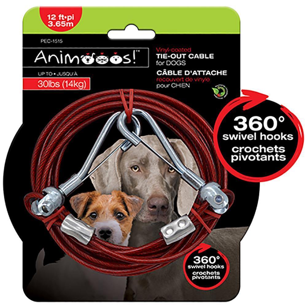 Vinyl-Coated Tie-Out Dog Cable 12ft - Dollar Max Depot