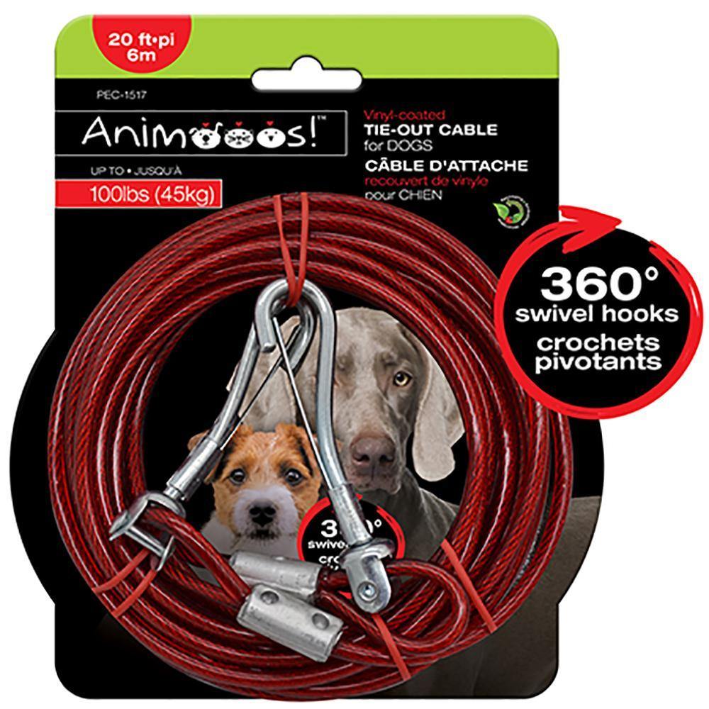 Vinyl-Coated Tie-Out Dog Cable 20ft - Dollar Max Depot