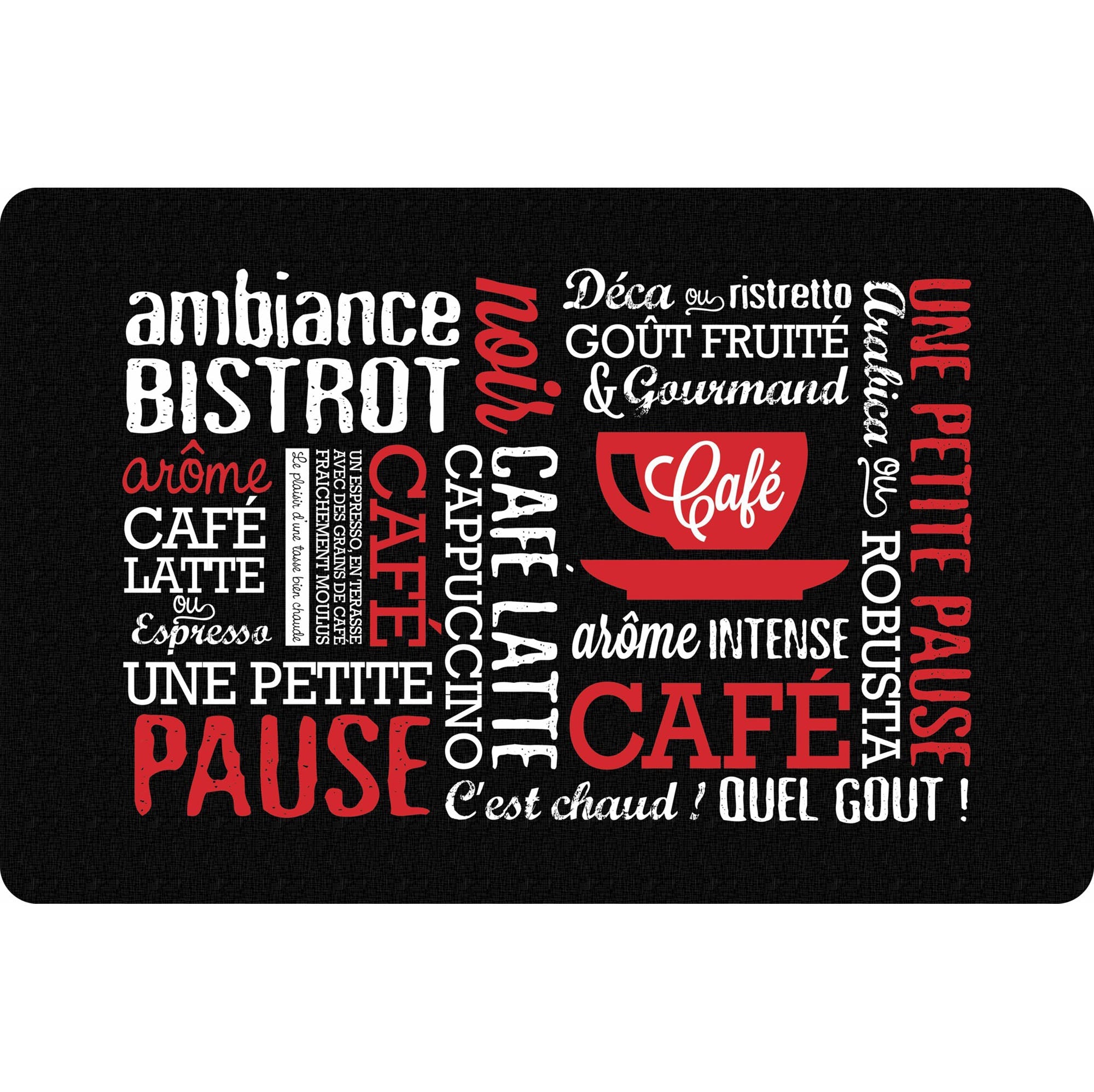Bistro Black Polypropylene Placemat - French 17x11.2in