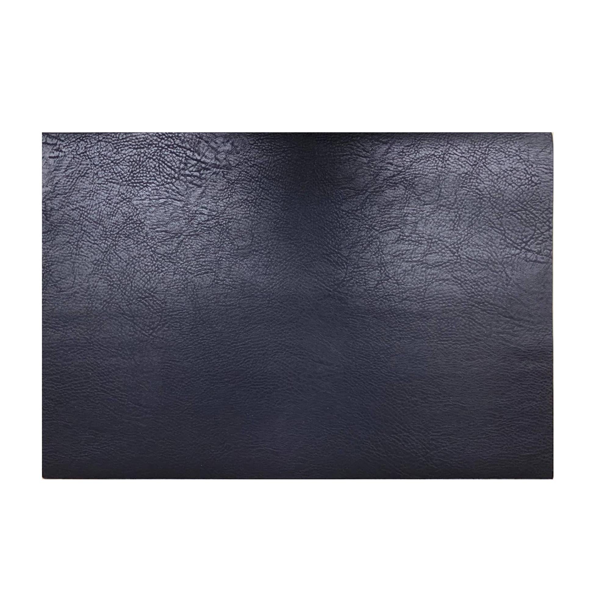 Heavy Black Leather Look Placemat 17x12in