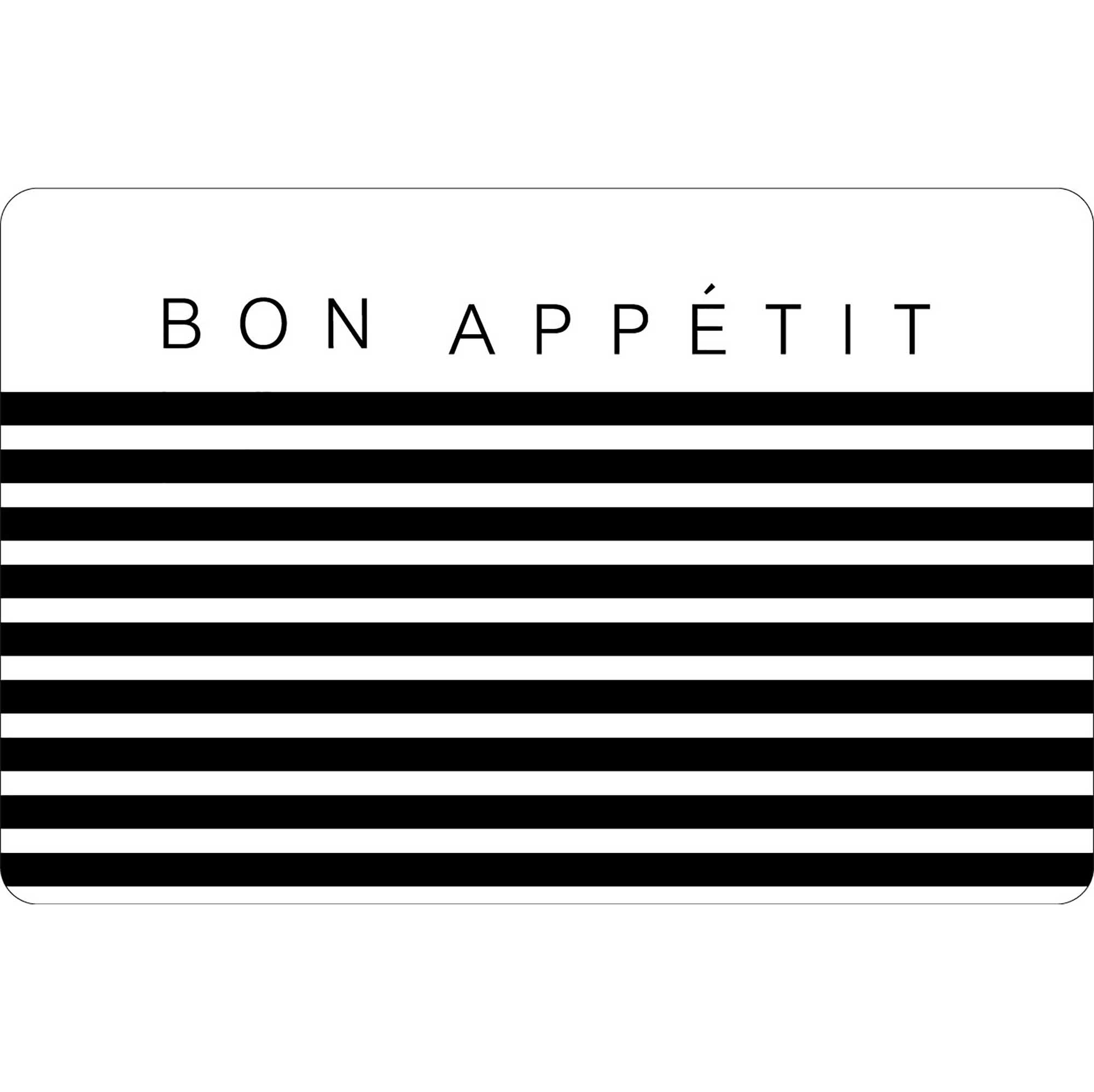 Bon Appétit Silicone Placemat Striped Black and White 17x11.2in