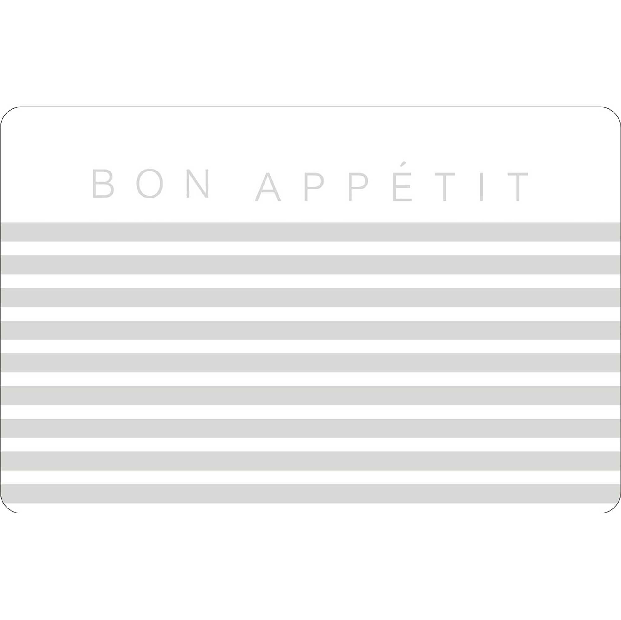 Bon Appétit Silicone Placemat Striped Grey and White 17x11.2in