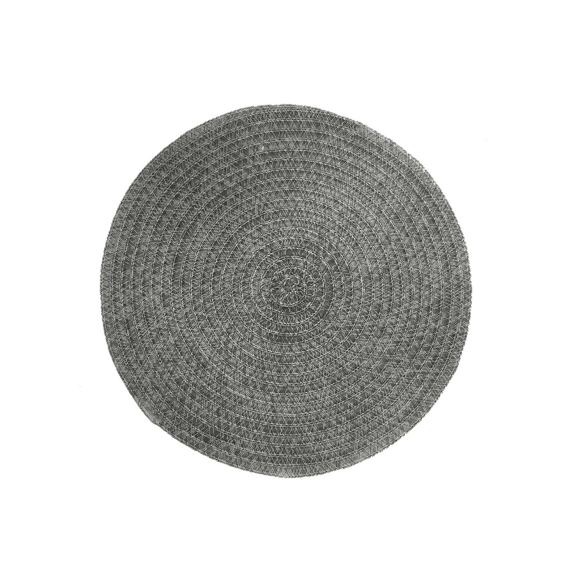 Grey Round Textaline Placemat 15in dia.