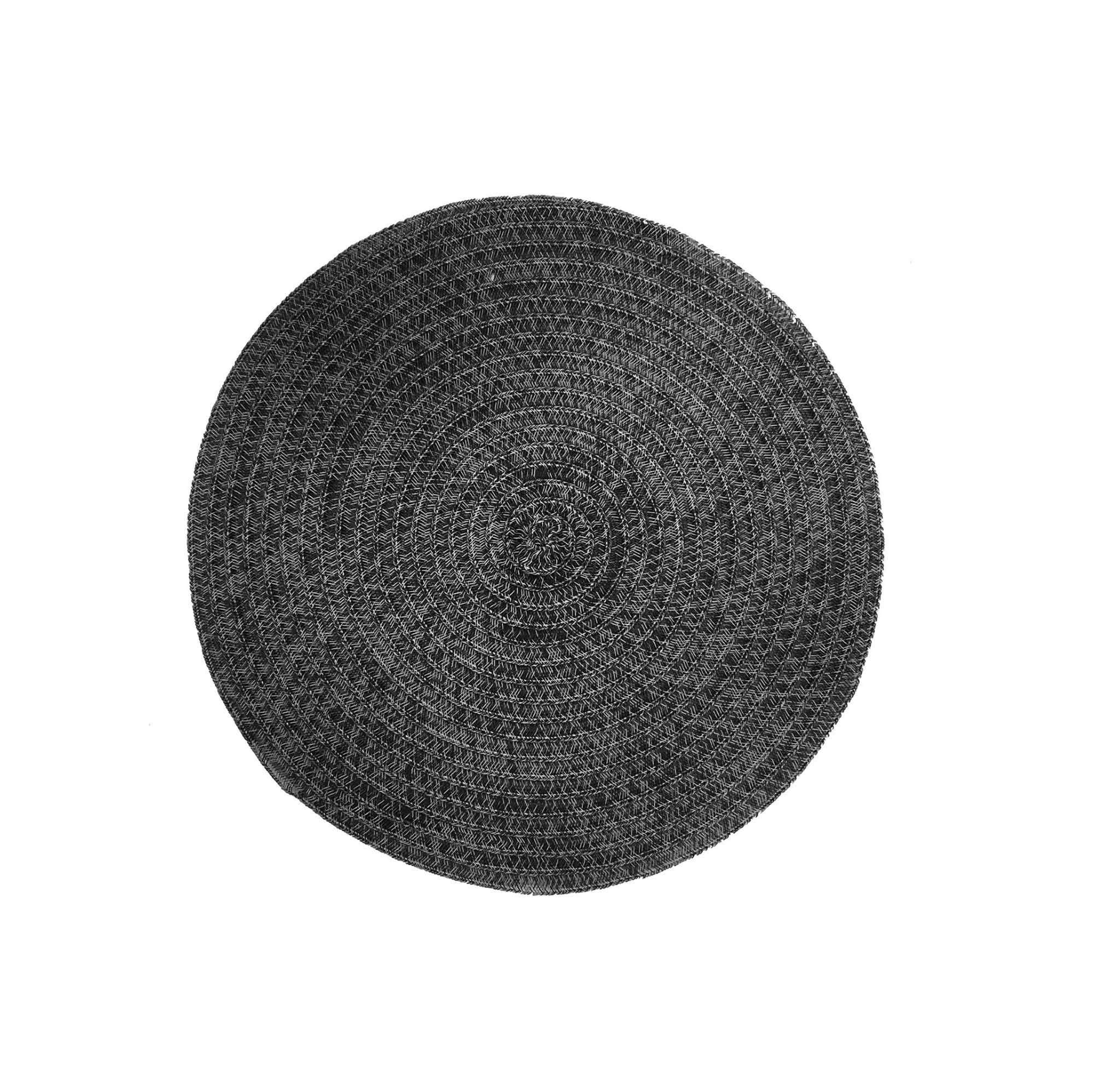 Black Round Textaline Placemat 15in dia.