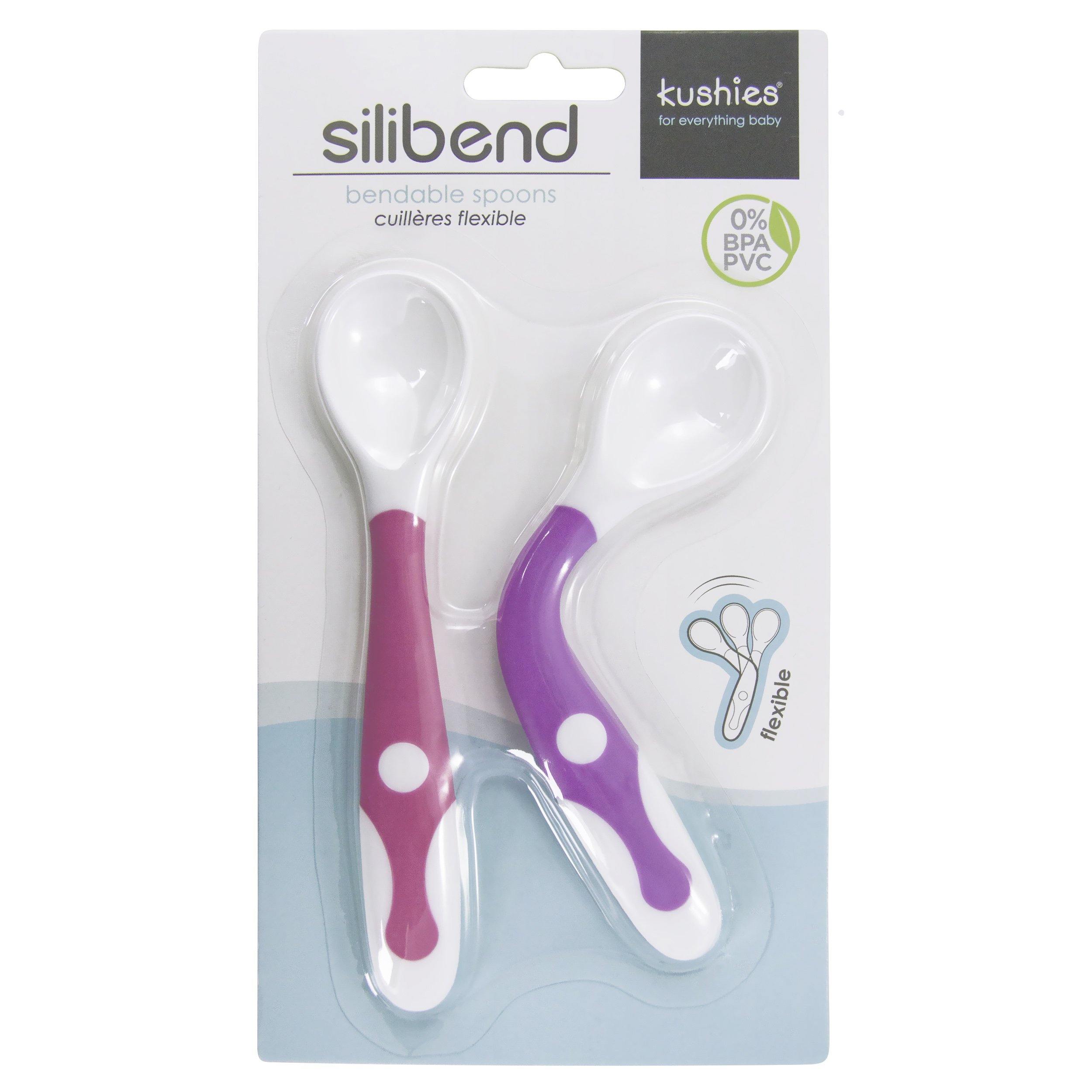 Kushies Bendable Spoon Pack Of 2 Pink Purple-G01 - Dollar Max Dépôt