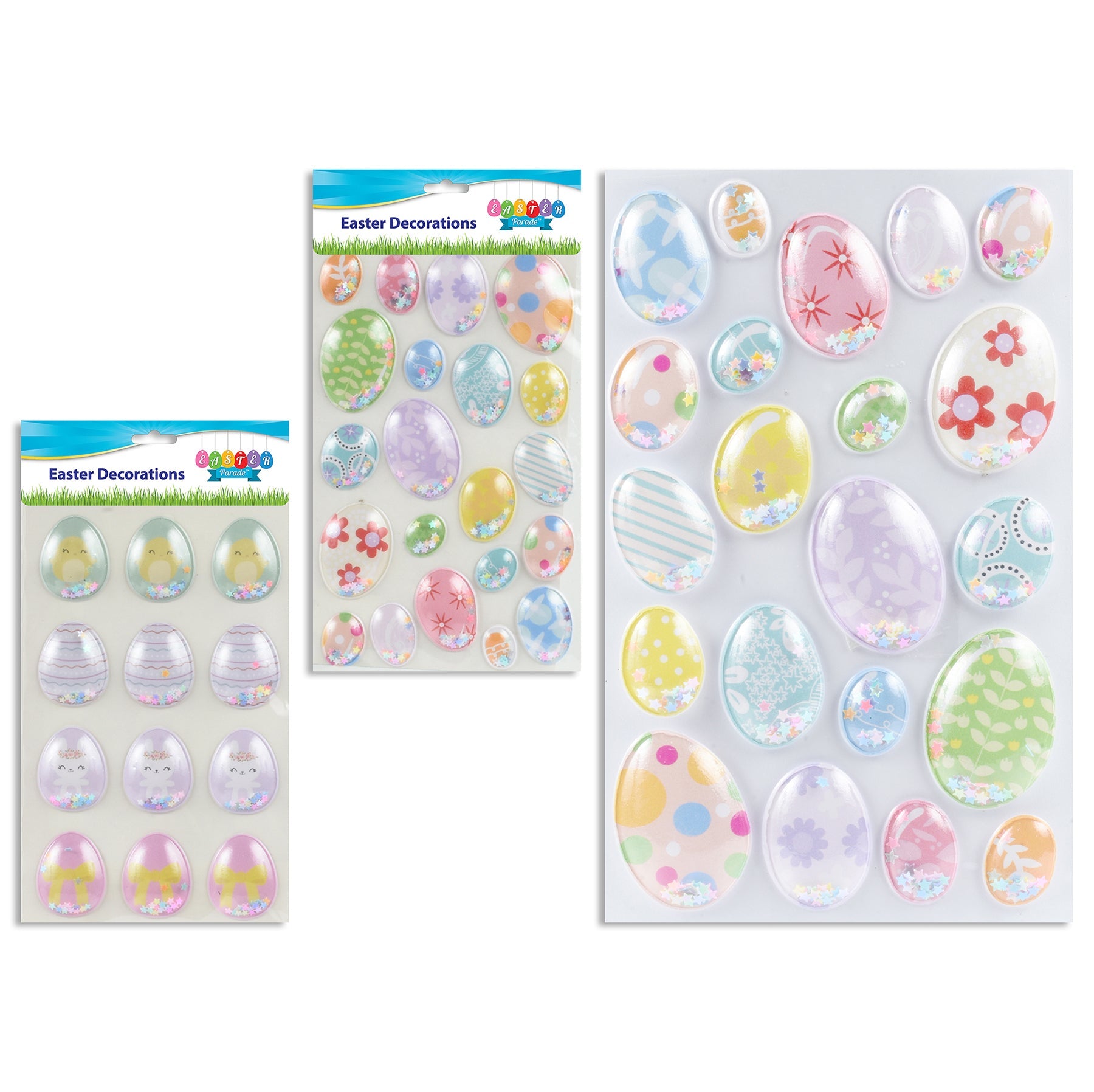 Easter Confetti Filled 3D Stickers