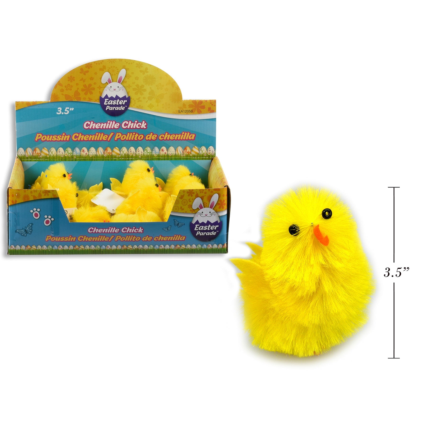 Easter Yellow Chenille Chick 3.5in