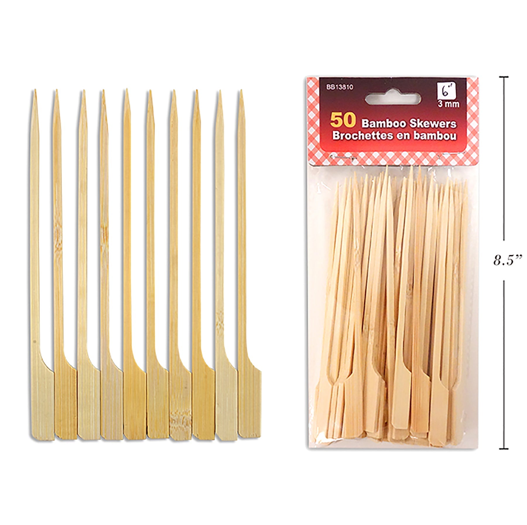 BBQ 50 Bamboo Skewers 6in
