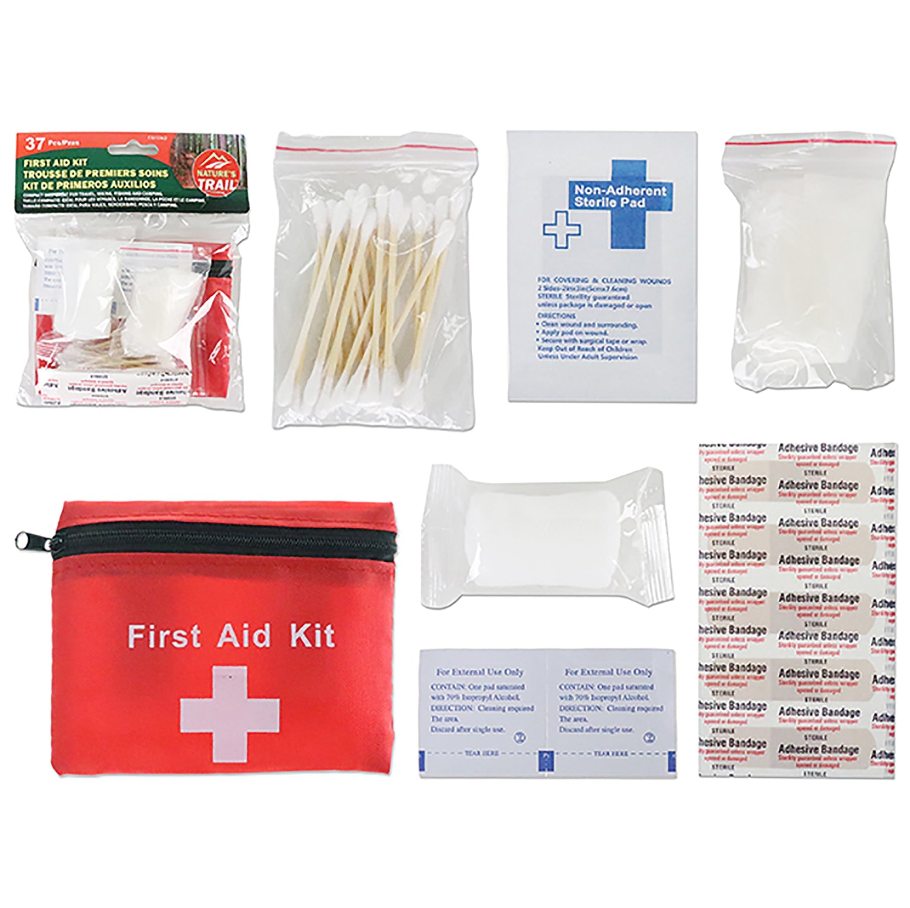 Nature's Trail First Aid Travel Kit Pouch 37pcs