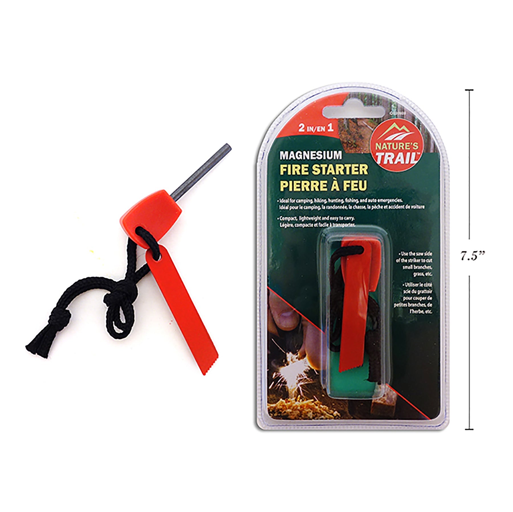 Nature's Trail 2-In-1 Magnesium Fire Starter