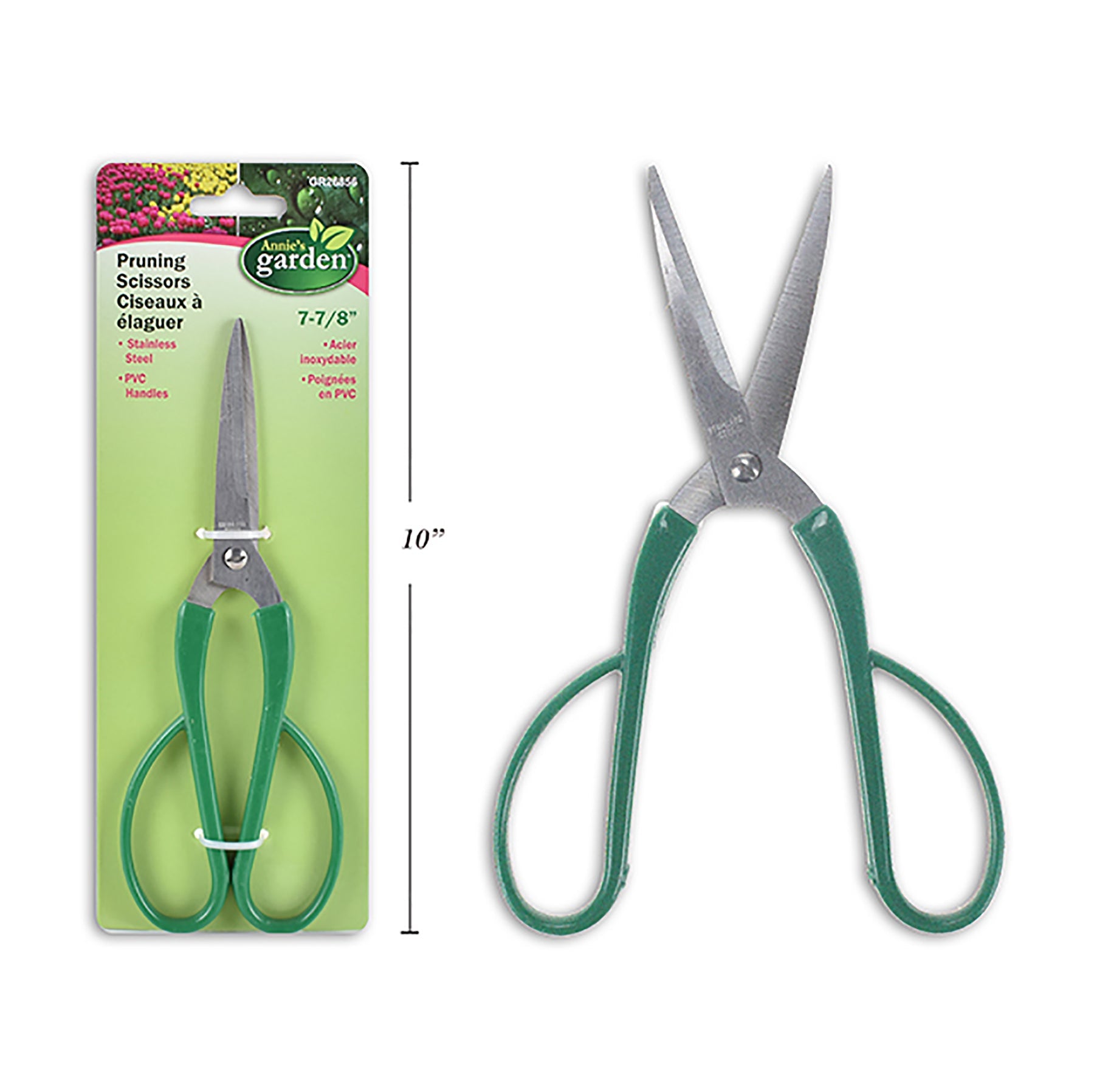 Annie's Garden Stainless Steel Needle Nose Pruning Scissors with Plastic Handles 7.87in