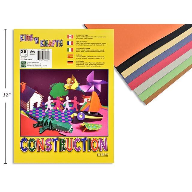 36 Sheets Construction Paper Pad 9X12In - Dollar Max Depot