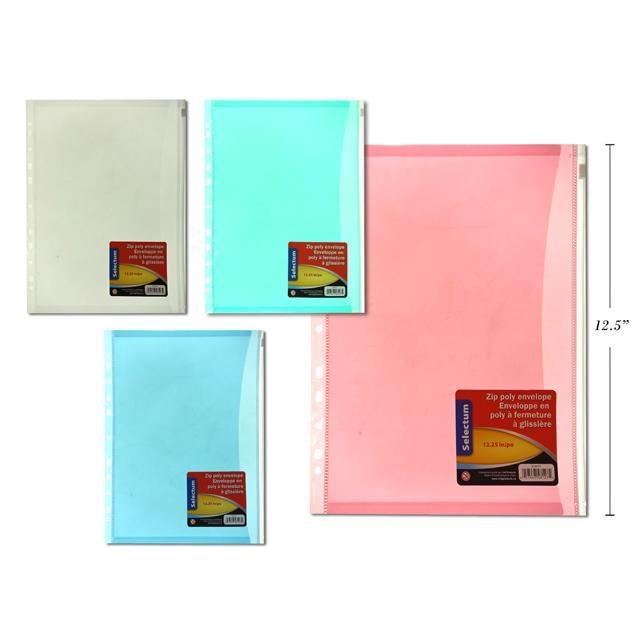 Zipper Poly Envelope Letter With Binder Holes - Dollar Max Depot