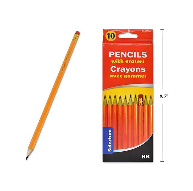 10 Hb Pencils Eraser Top - Dollar Max Depot