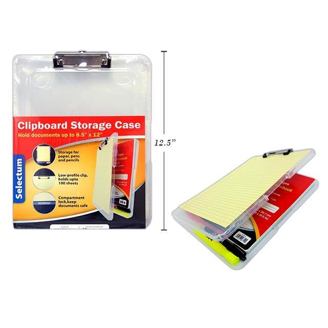 Clipboard Storage Case 23.5X31.5X2Cm ( 9X12In ) Translucent - Dollar Max Depot