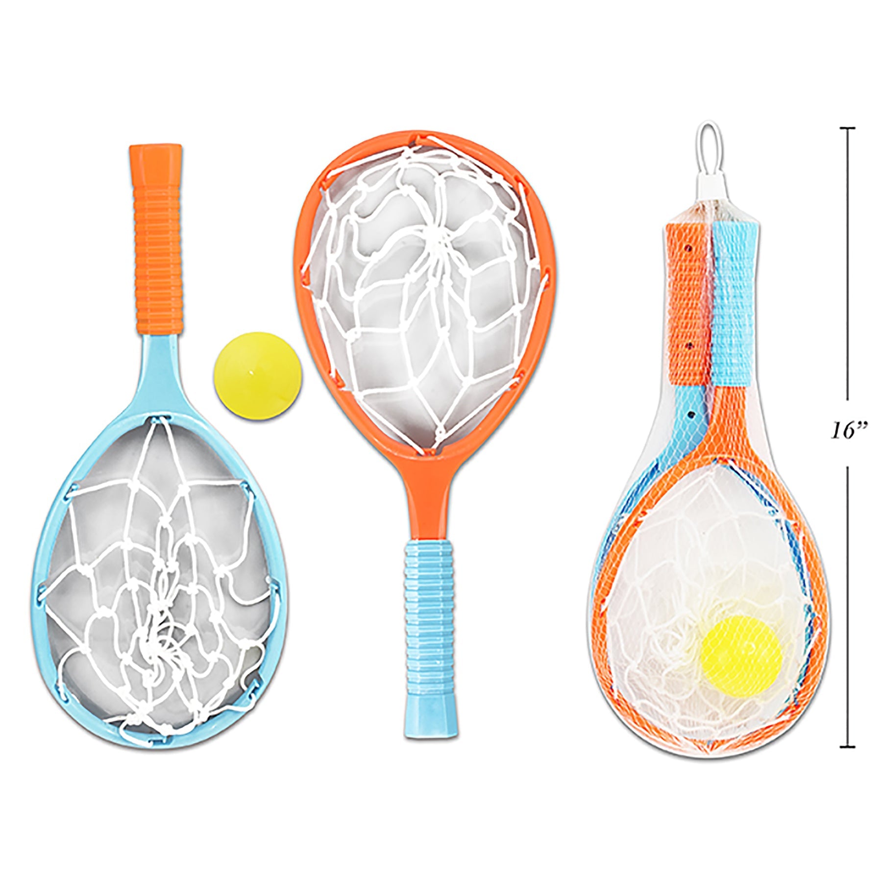 3pcs Net Racquet Throw and Catch Set 16in