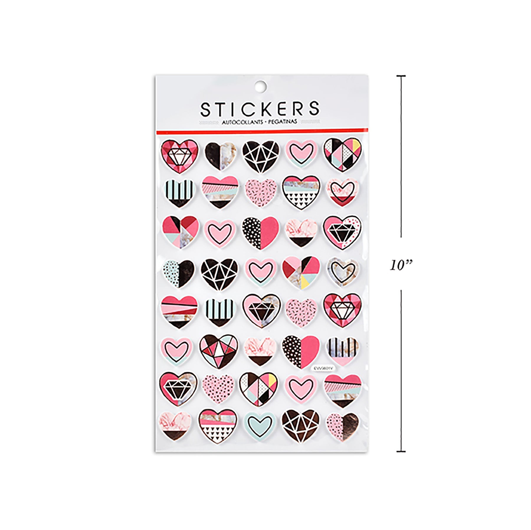 Valentine EVA Silver Outline Matte Stickers