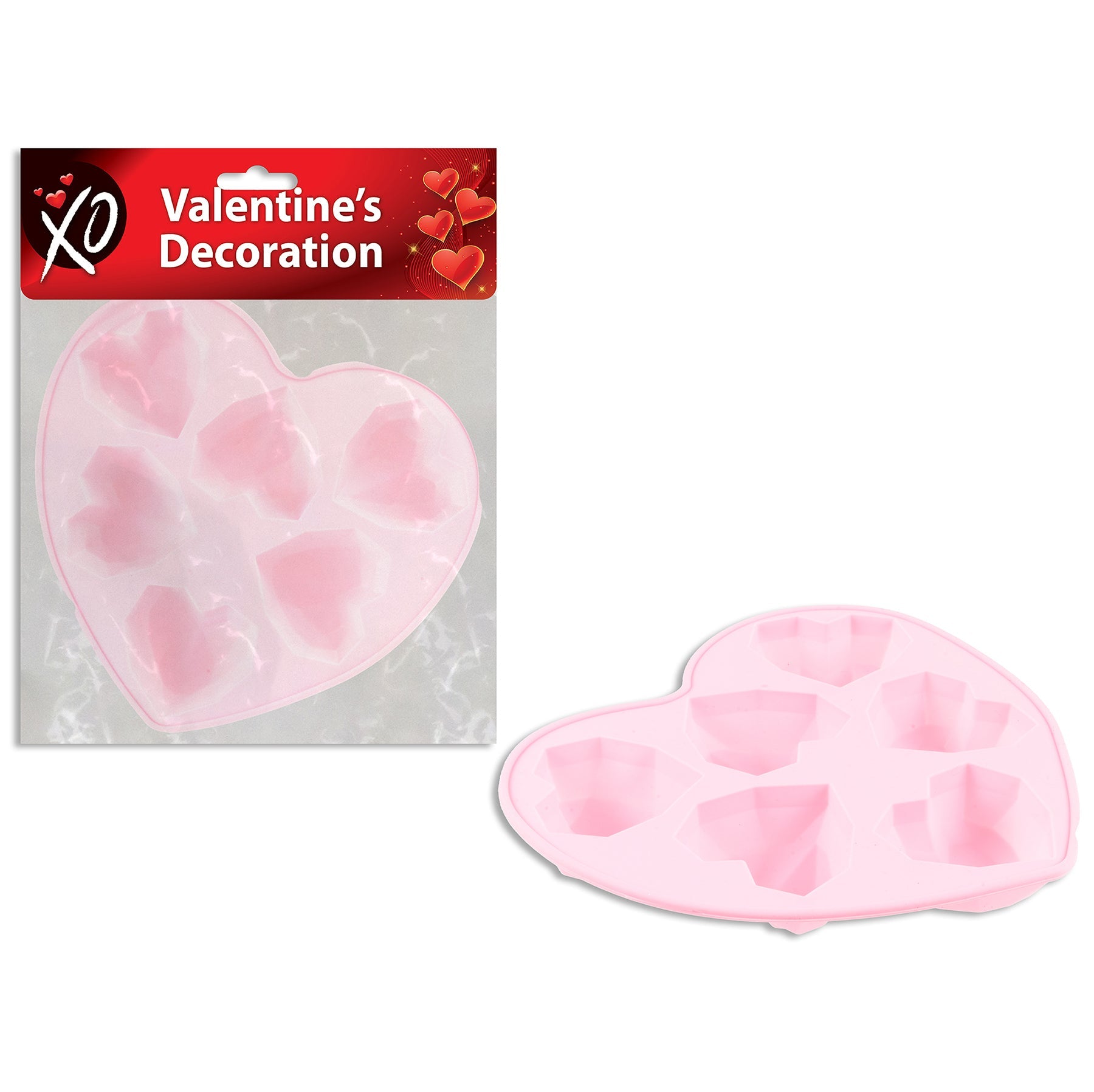 Valentine Hearts Silicone Baking / Chocolate Mold with 6 Cavities 8in