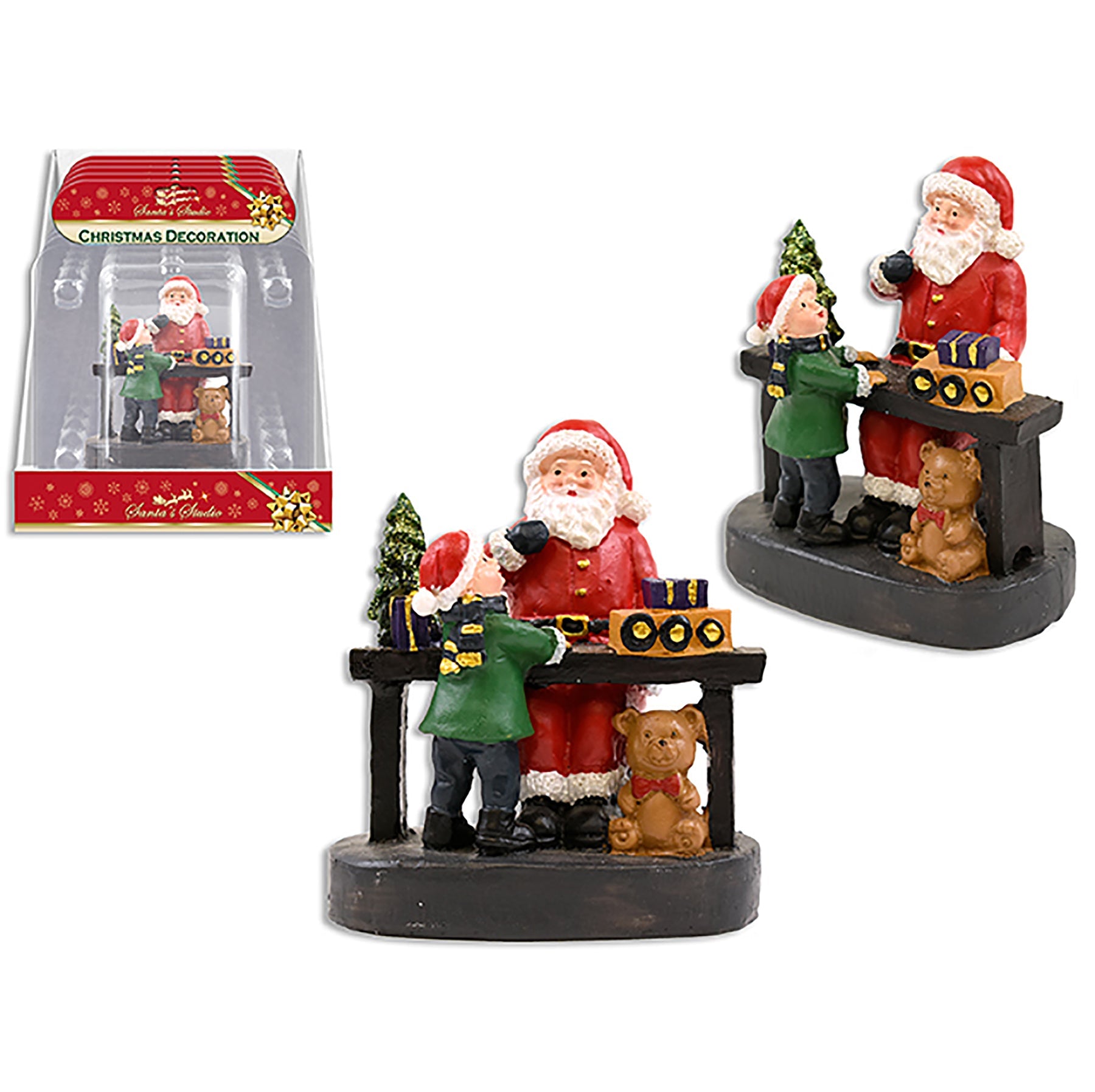 Christmas Polyresin Santa's Workshop 3.75x3.25in