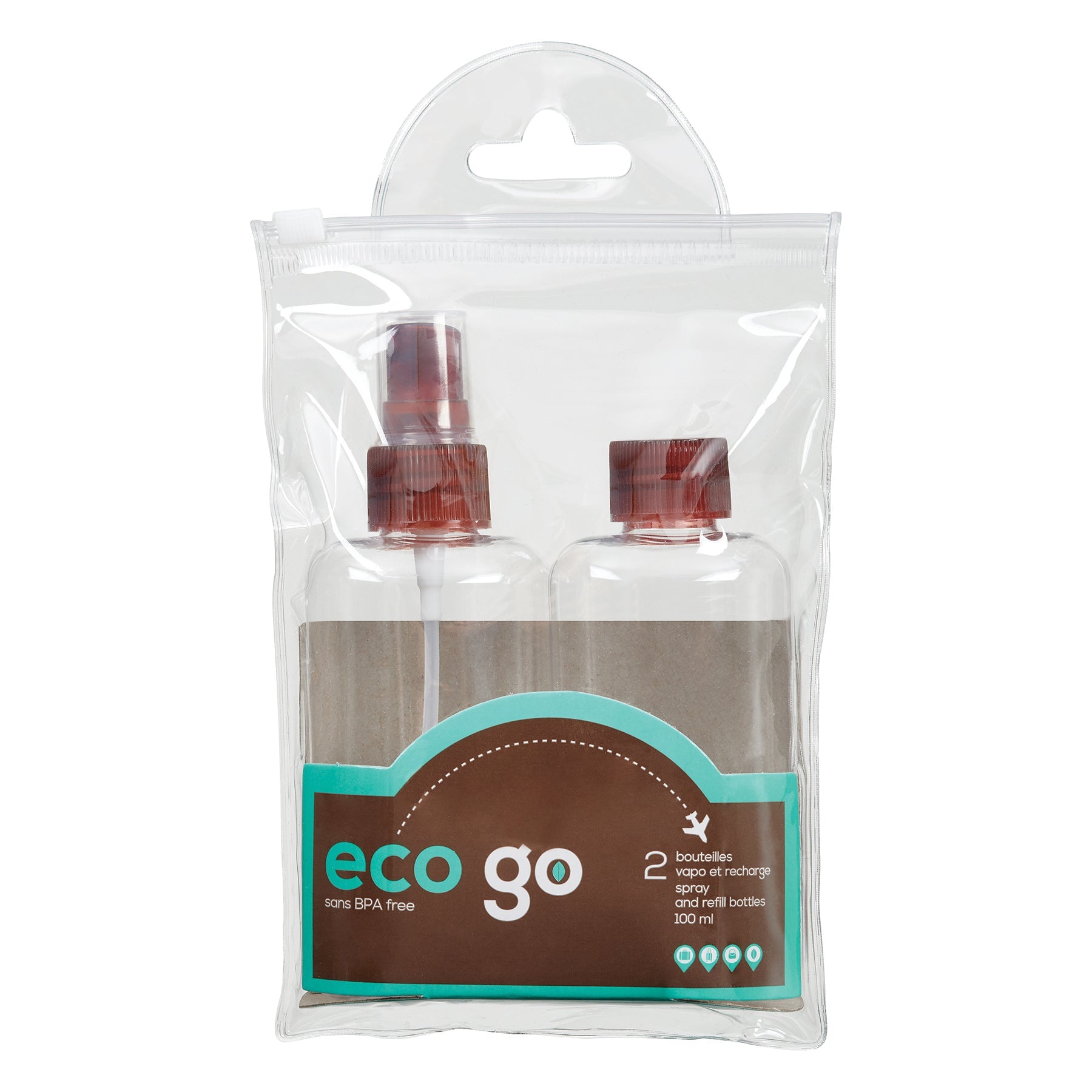 Eco Go Travel 2pcs Spray and Refill Bottles 3.38oz