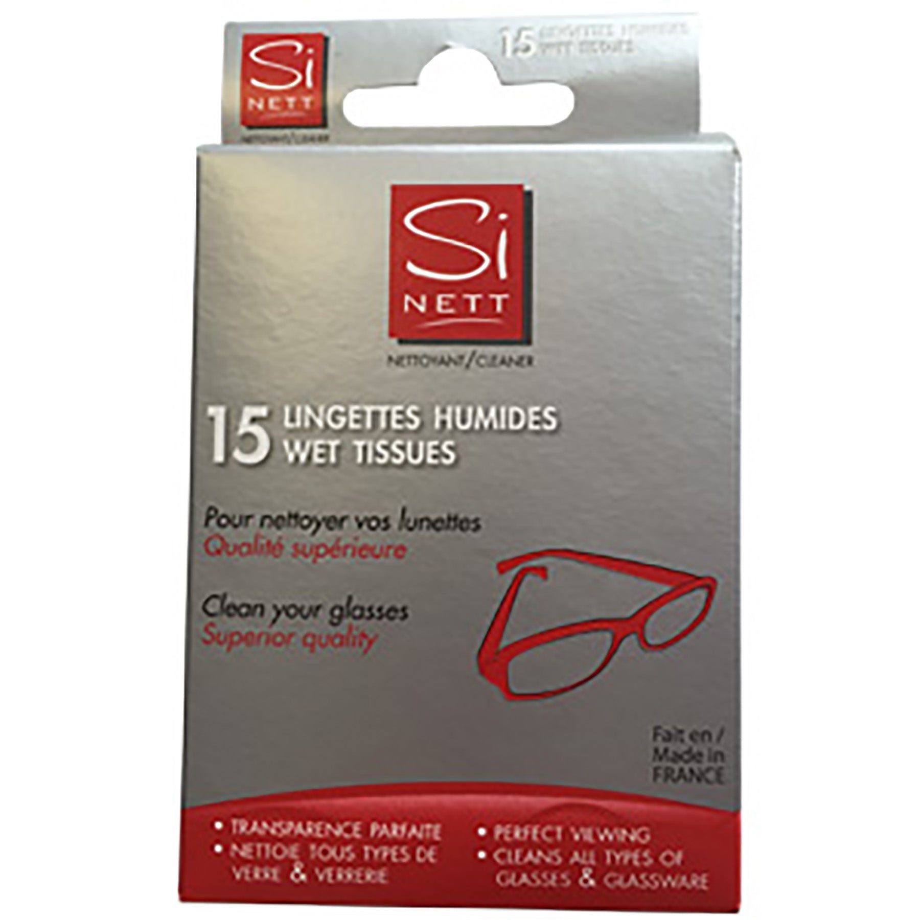 Si Nett 15 Eyeglass Cleaner Wipes