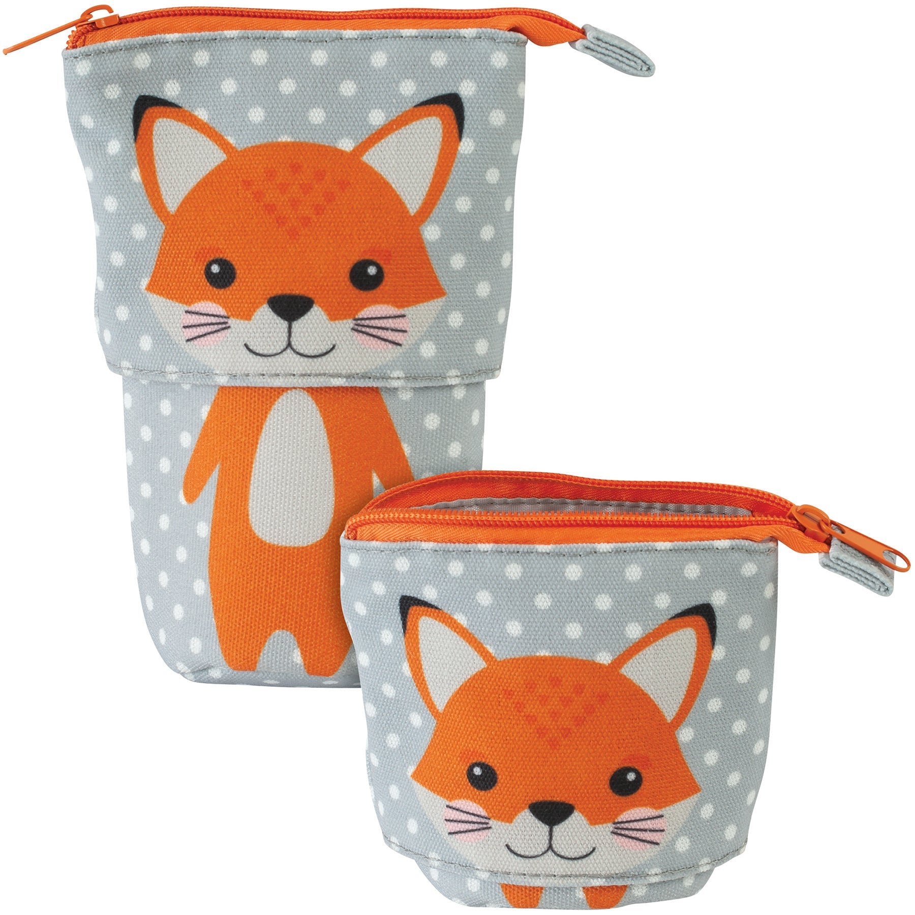 Merangue Pop Up Pencil Case Fox 2.75x2.75x7in
