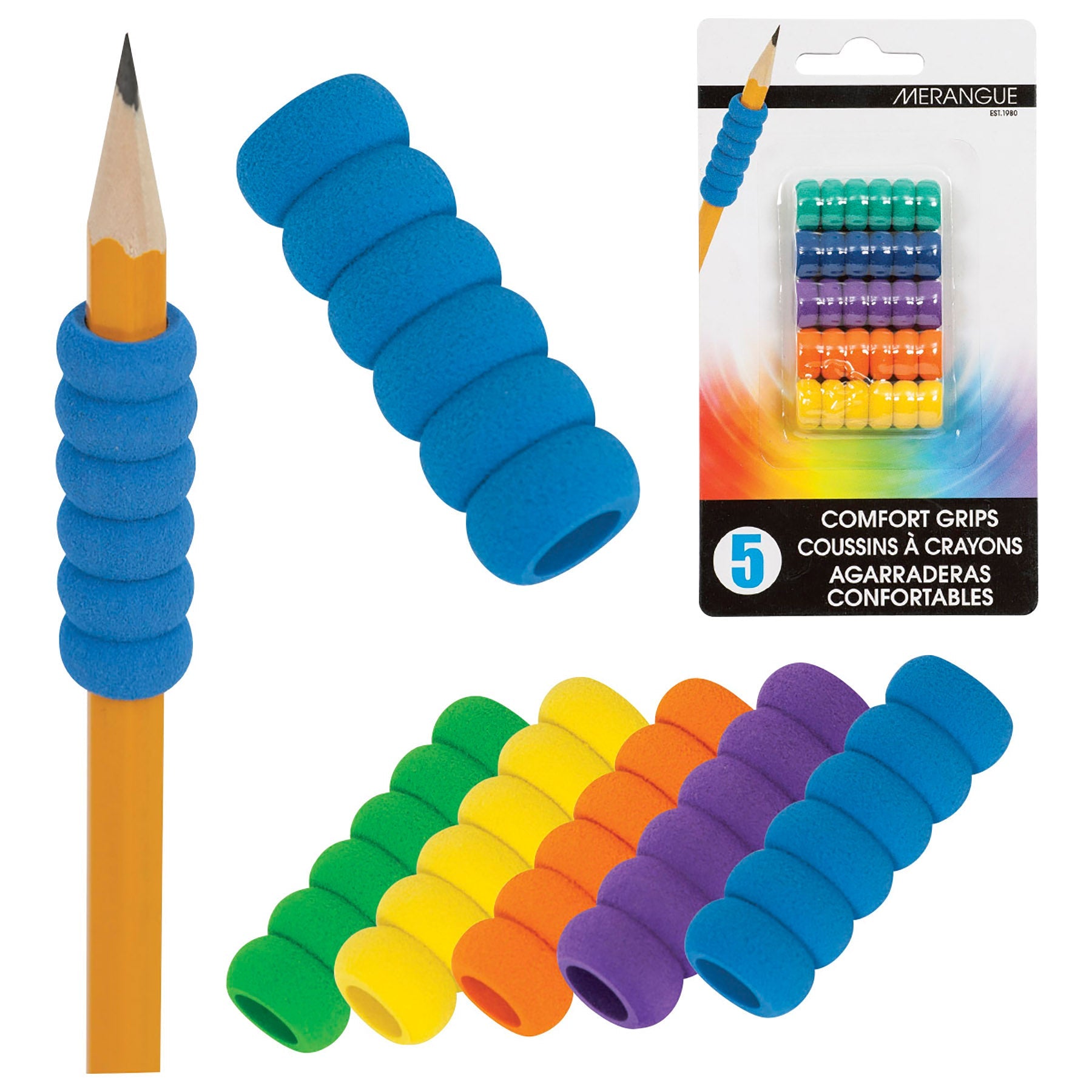 Merangue 5 Comfort Pencil Grips 1.4in