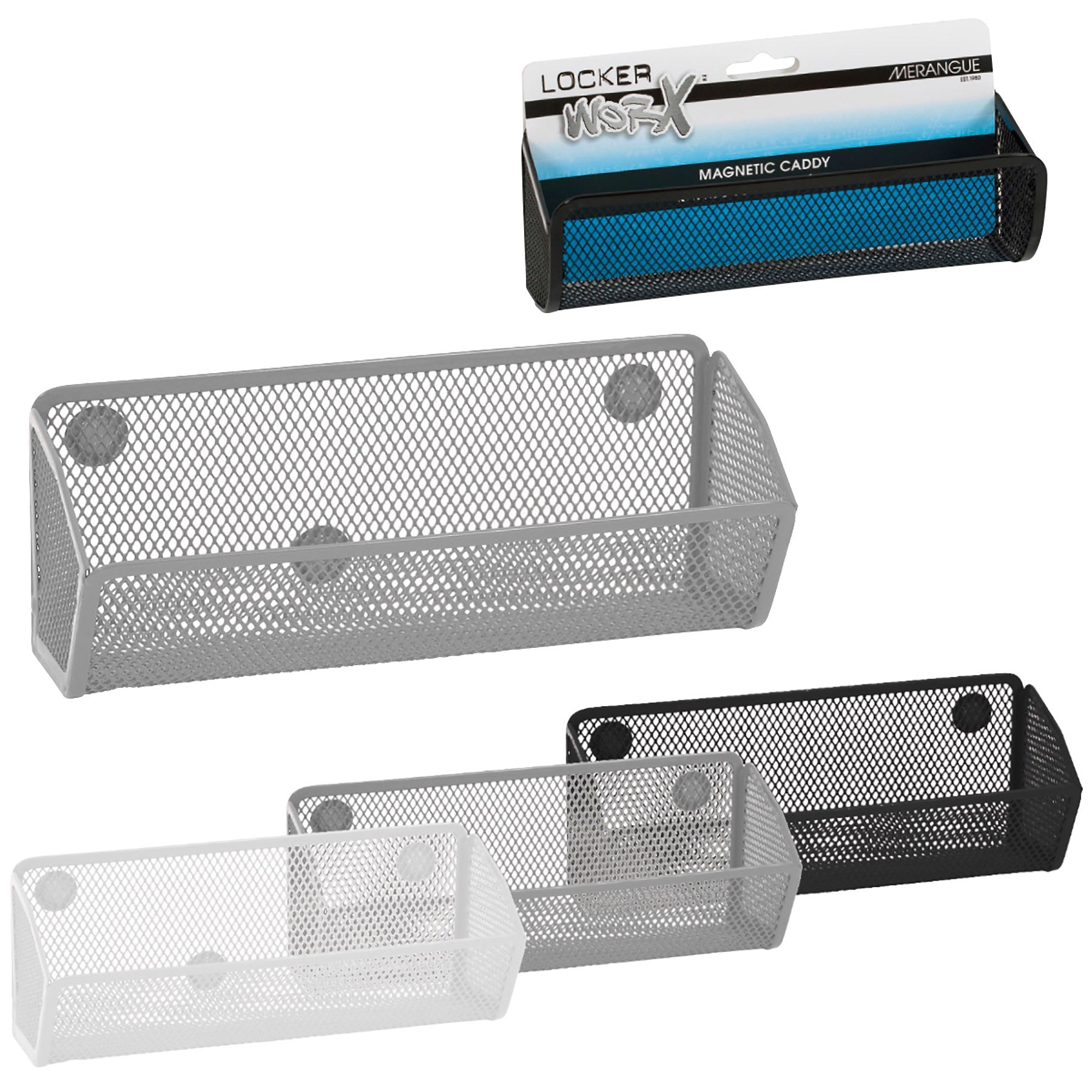 Merangue Magnetic Metal Mesh Caddy 8x2.87x3in